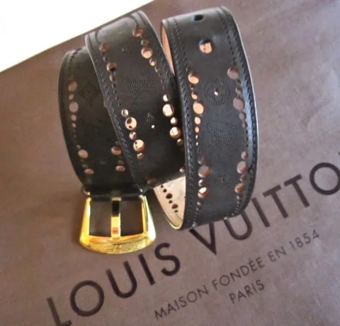 Phoenix Engraved Black Leather Belt