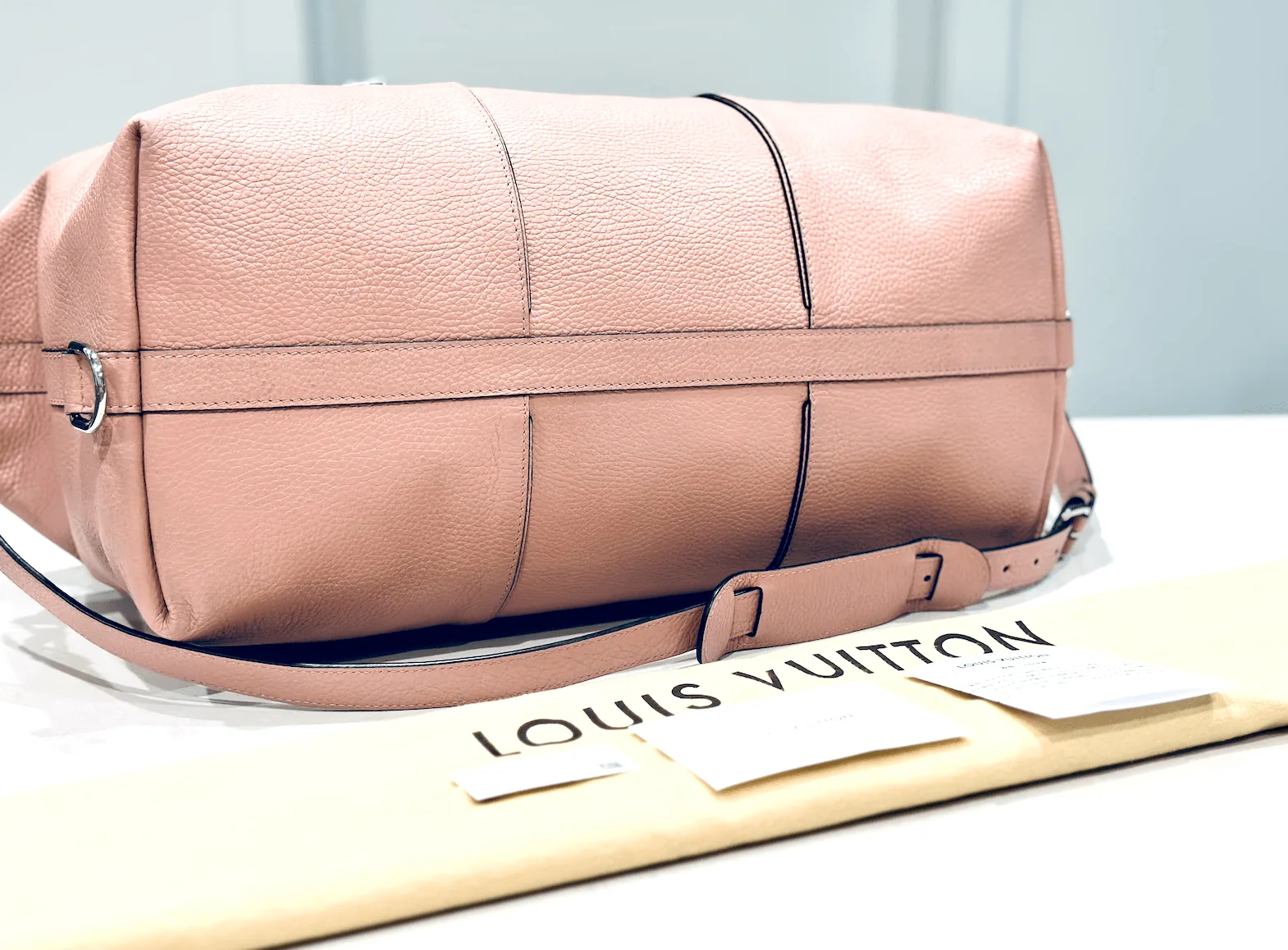 Astralis Magnolia Baby Pink Ballerine Taurillon Leather Boston Bandoliere Bag — image 8