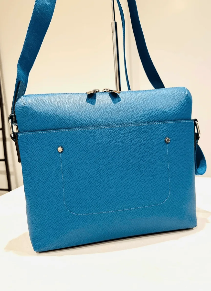 Blue Taiga Leather Grigori Messenger/Cross Body Bag — image 7