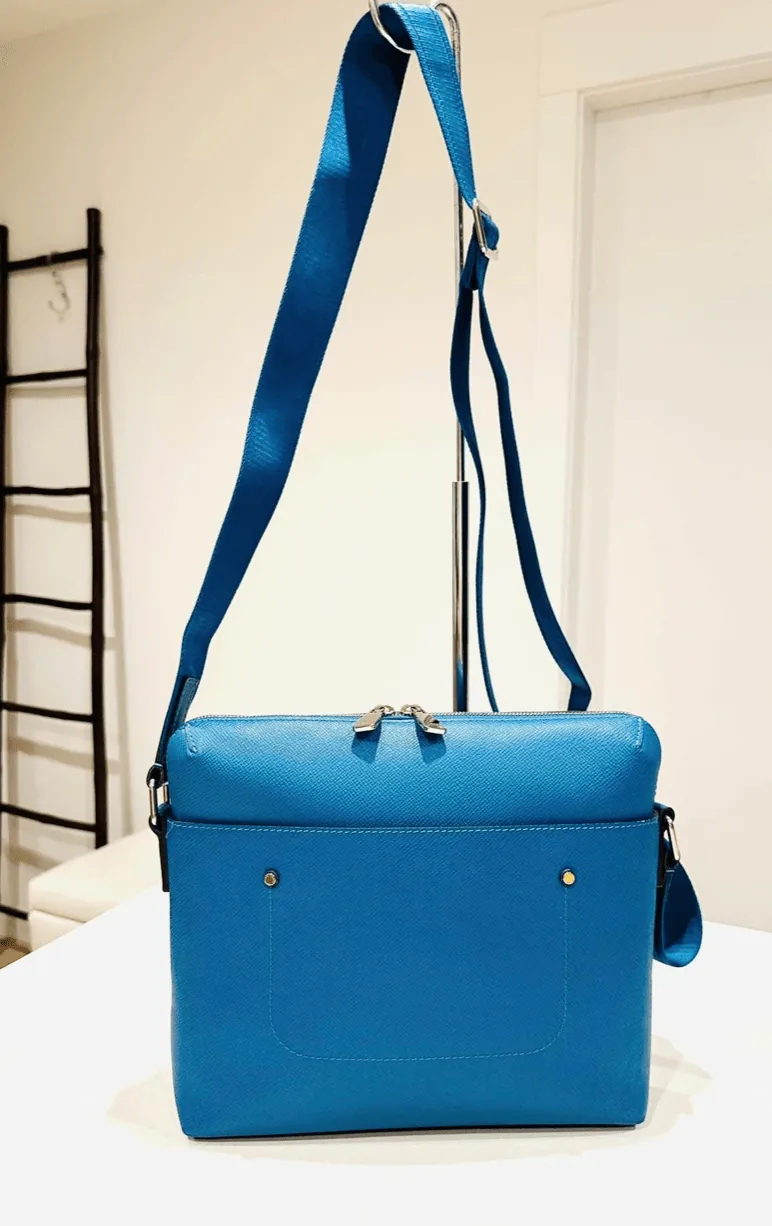 Blue Taiga Leather Grigori Messenger/Cross Body Bag — image 8