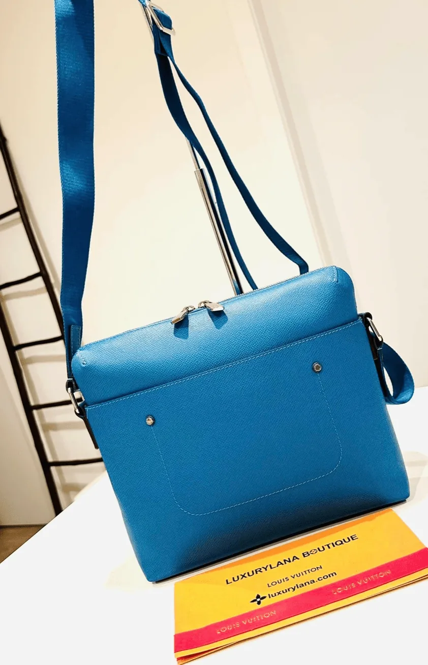 Blue Taiga Leather Grigori Messenger/Cross Body Bag — image 9