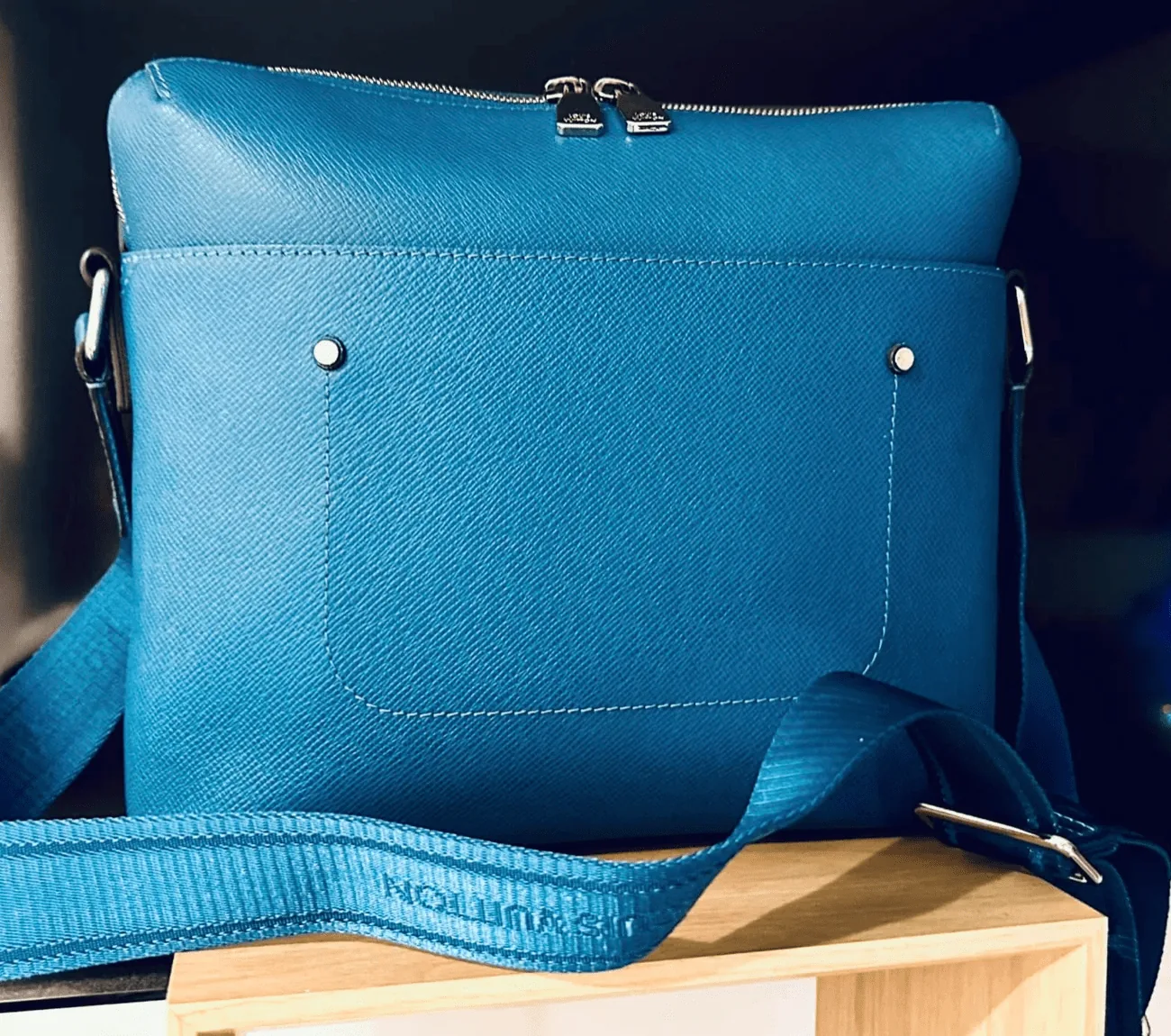 Blue Taiga Leather Grigori Messenger/Cross Body Bag — image 10