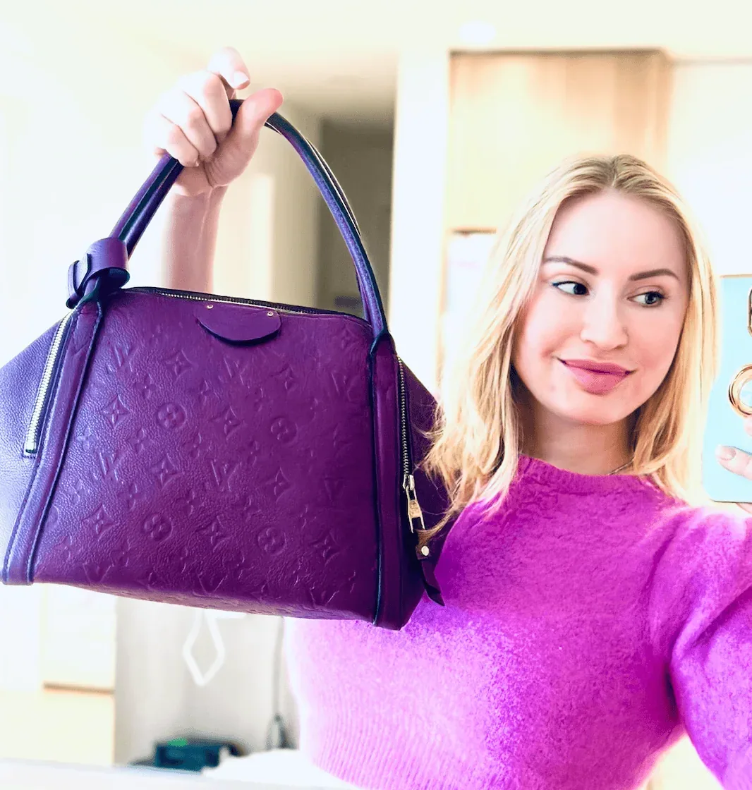 Amethyste Monogram Empreinte Leather Marais MM Satchel — image 2