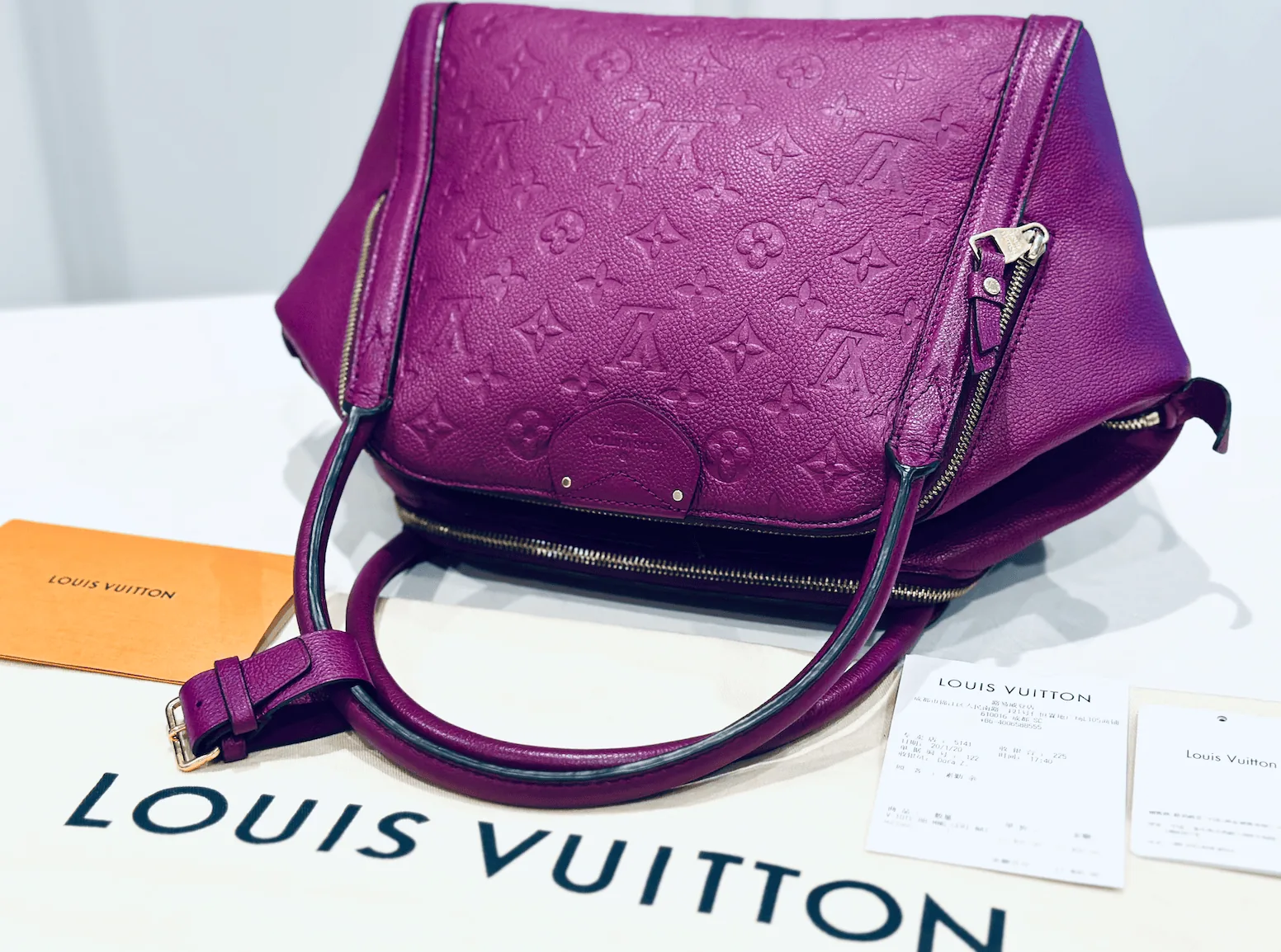 Amethyste Monogram Empreinte Leather Marais MM Satchel — image 8