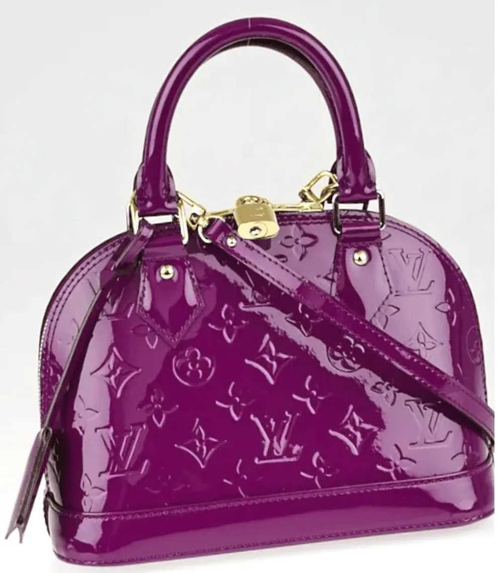 Amethysts Purple Monogram Vernis Leather Alma BB w/Strap