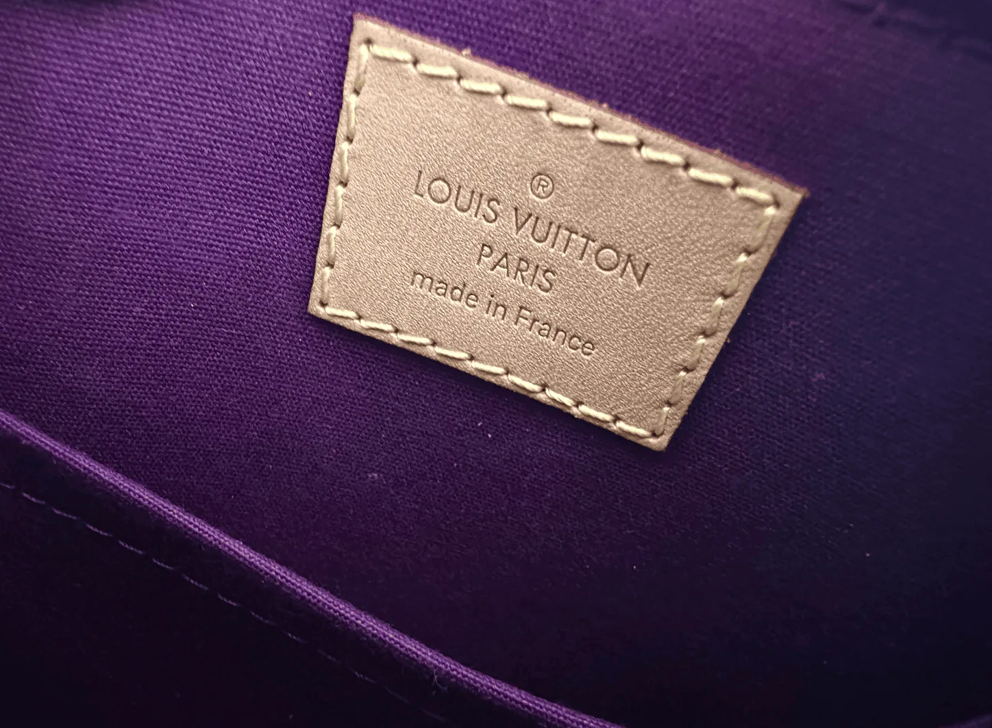 Amethysts Purple Monogram Vernis Leather Alma BB w/Strap — image 16