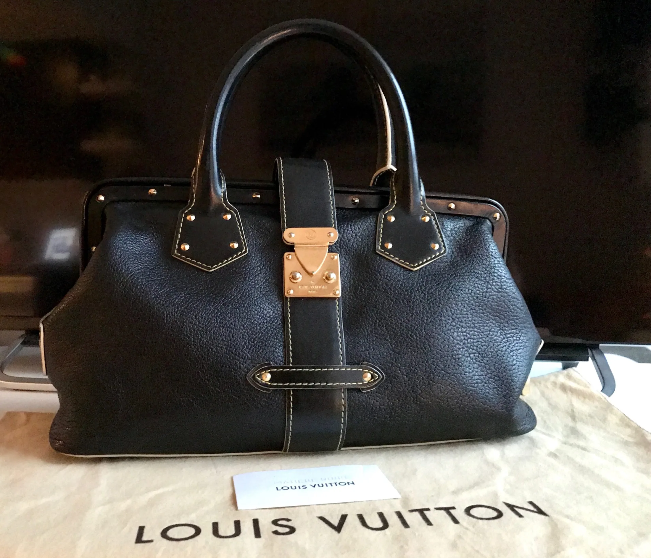 Louis Vuitton L’Ingenieux PM Black Leather Boston Bag — image 5