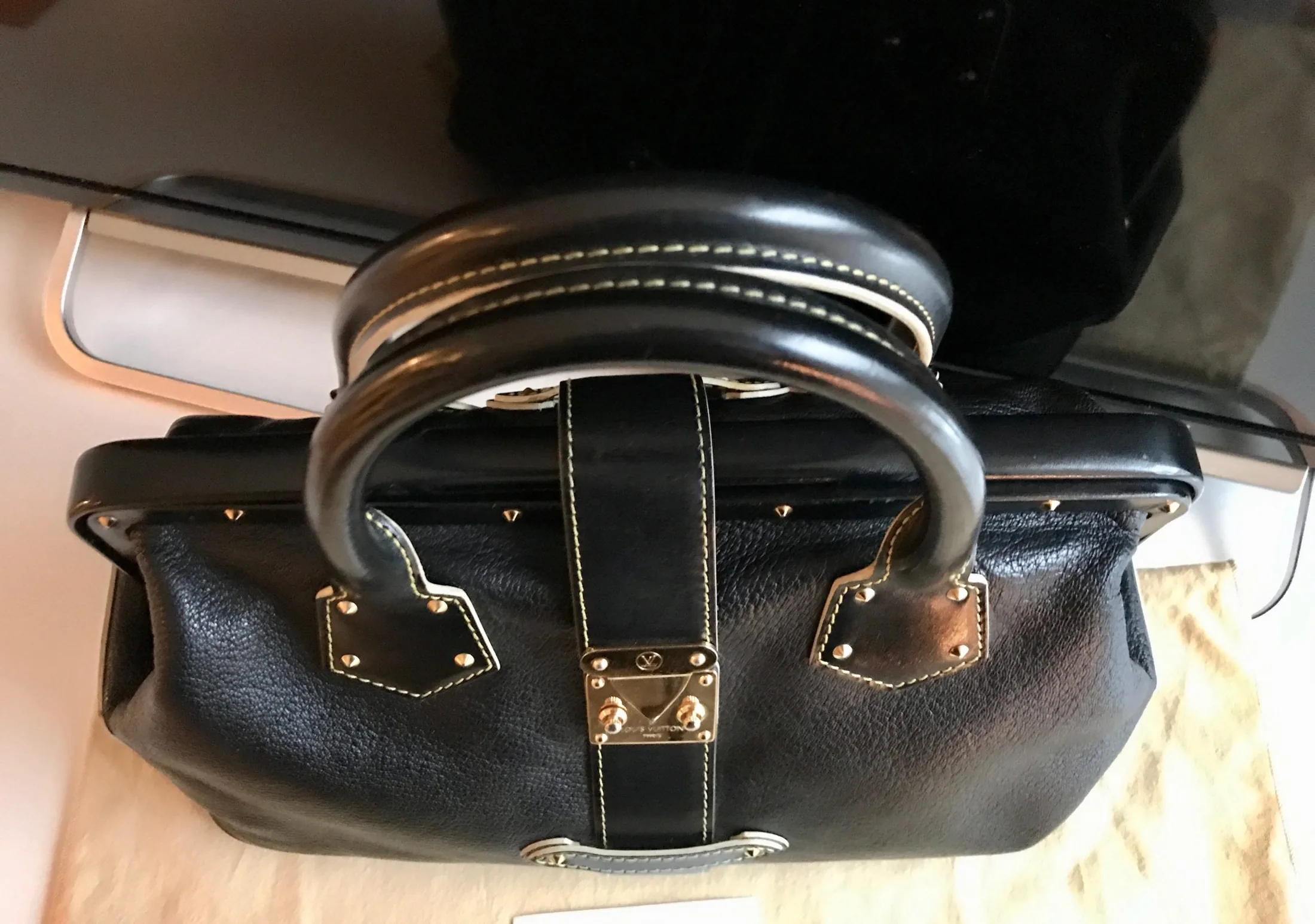Louis Vuitton L’Ingenieux PM Black Leather Boston Bag — image 7