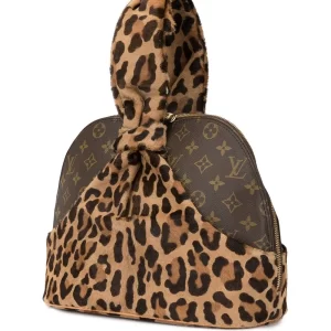 Azzedine Alaia Leopard Monogram Alma Handbag