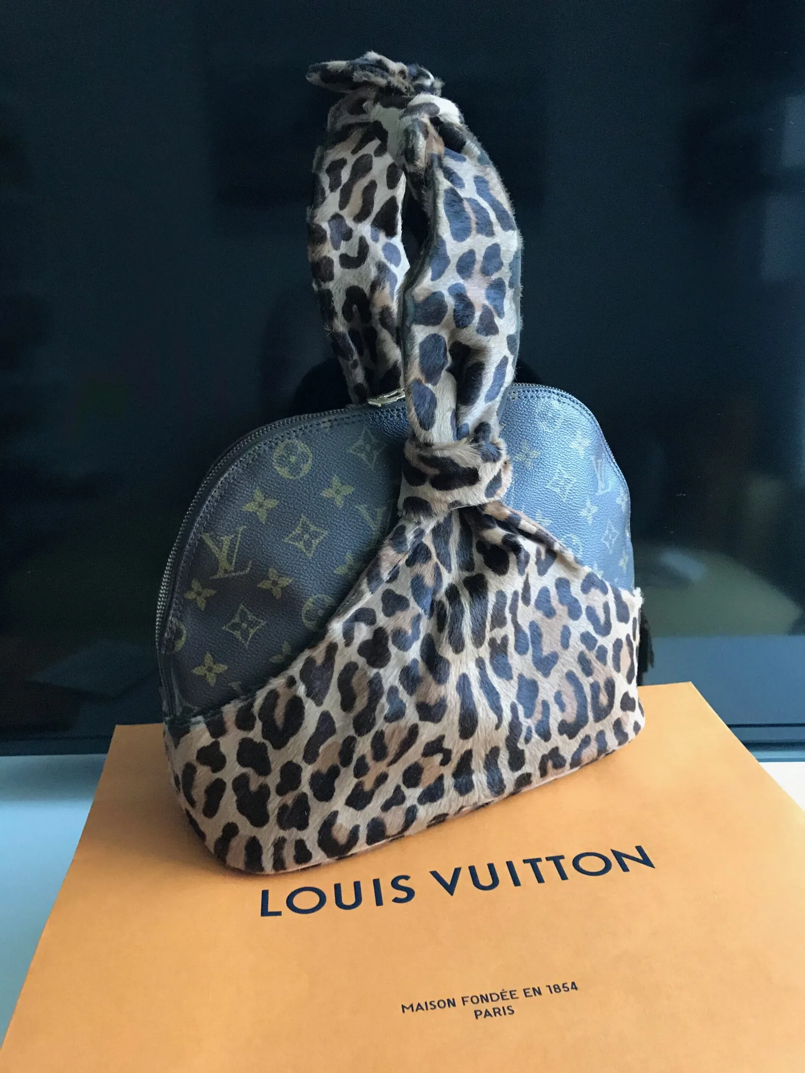 Azzedine Alaia Leopard Monogram Alma Handbag — image 4
