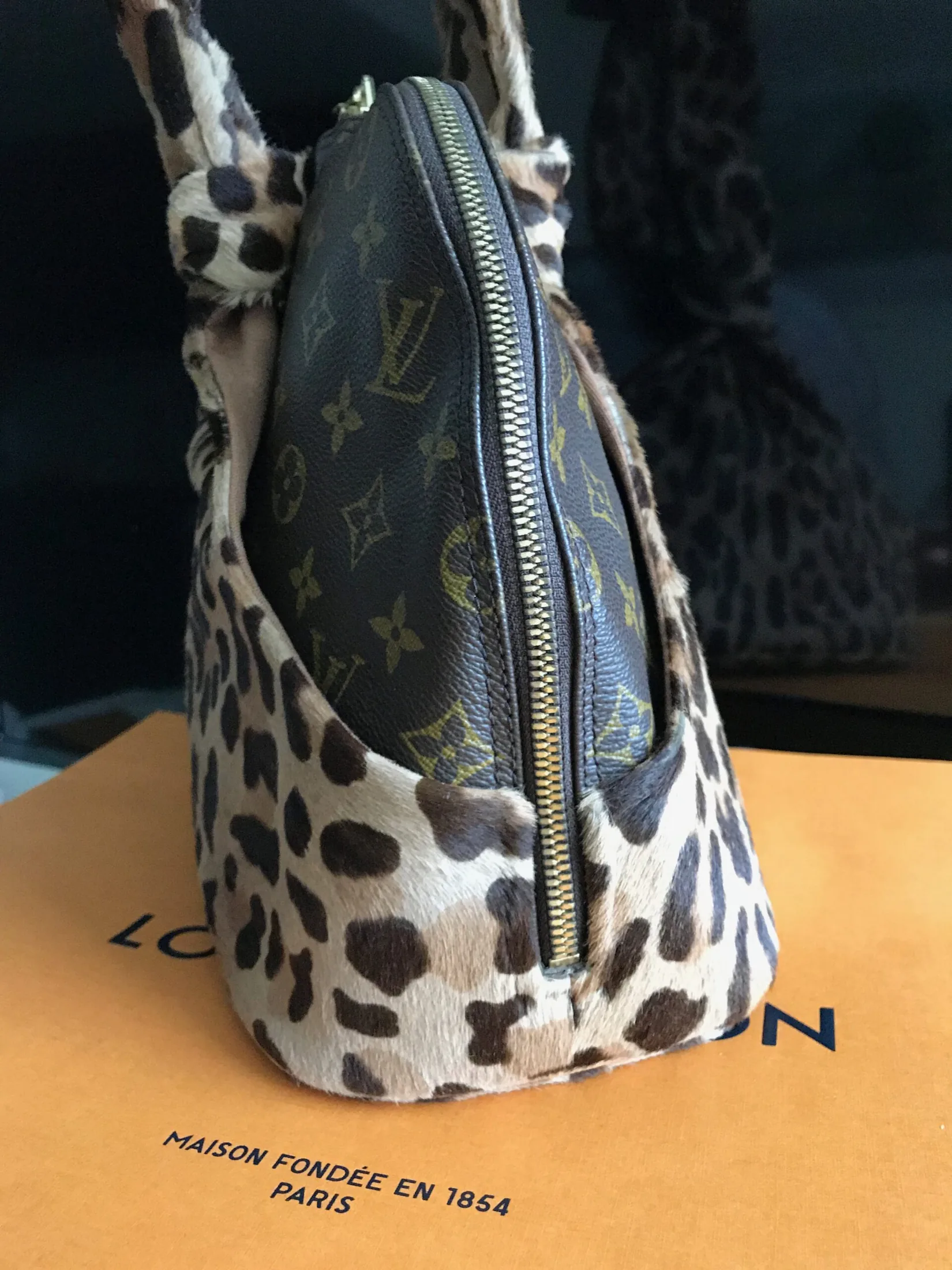 Azzedine Alaia Leopard Monogram Alma Handbag — image 5