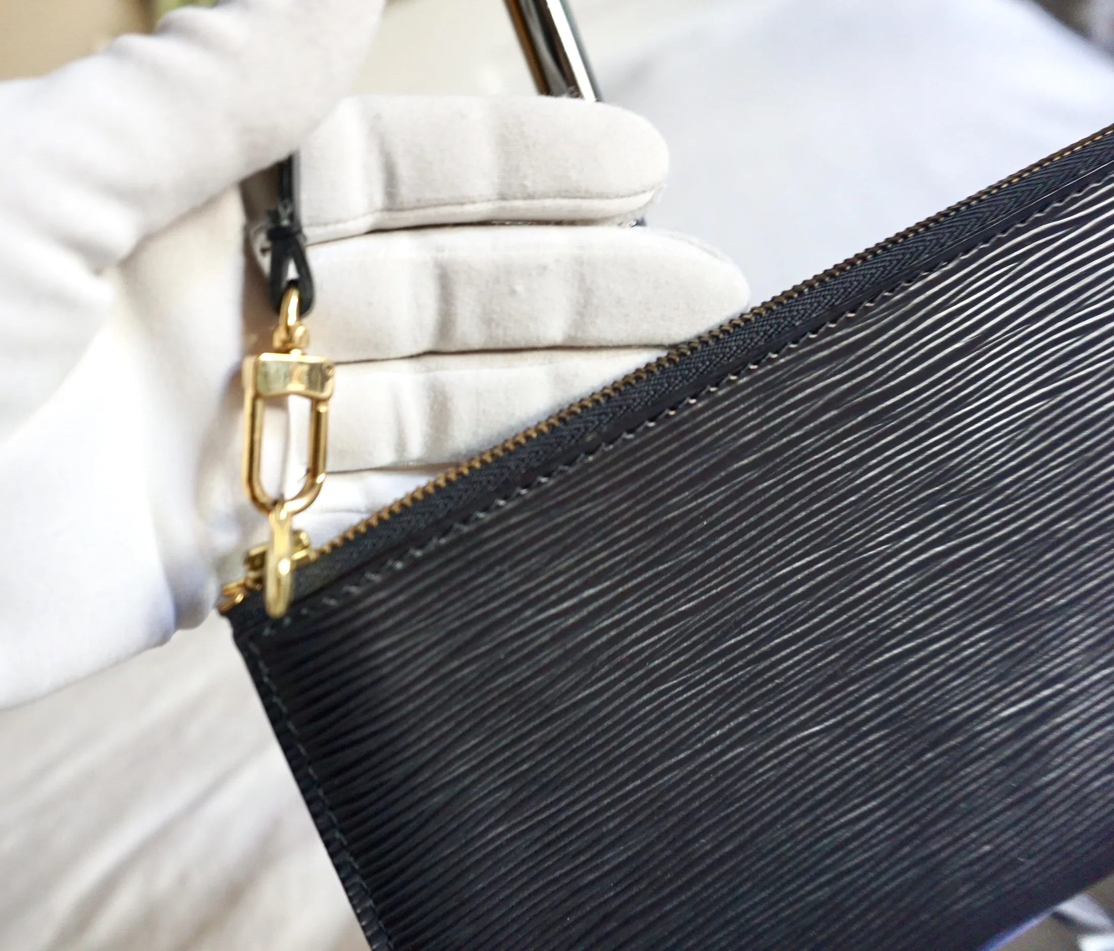Black Epi Leather Pochette Handbag — image 6