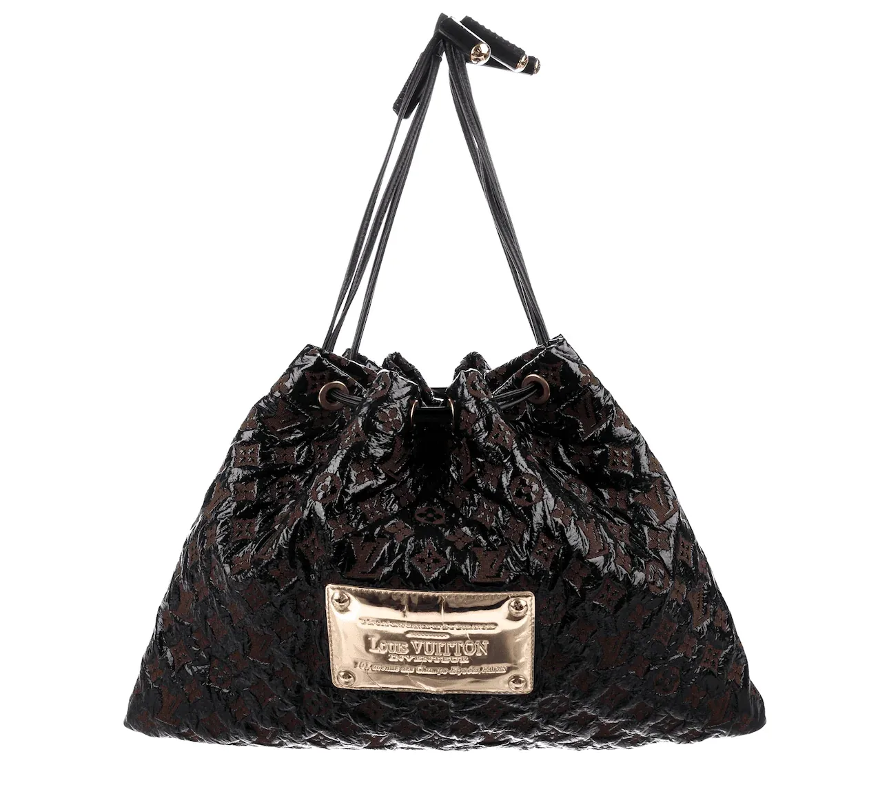 Black Monogram Cocoa Vinyl Patent Squishy Leather Bag — image 2