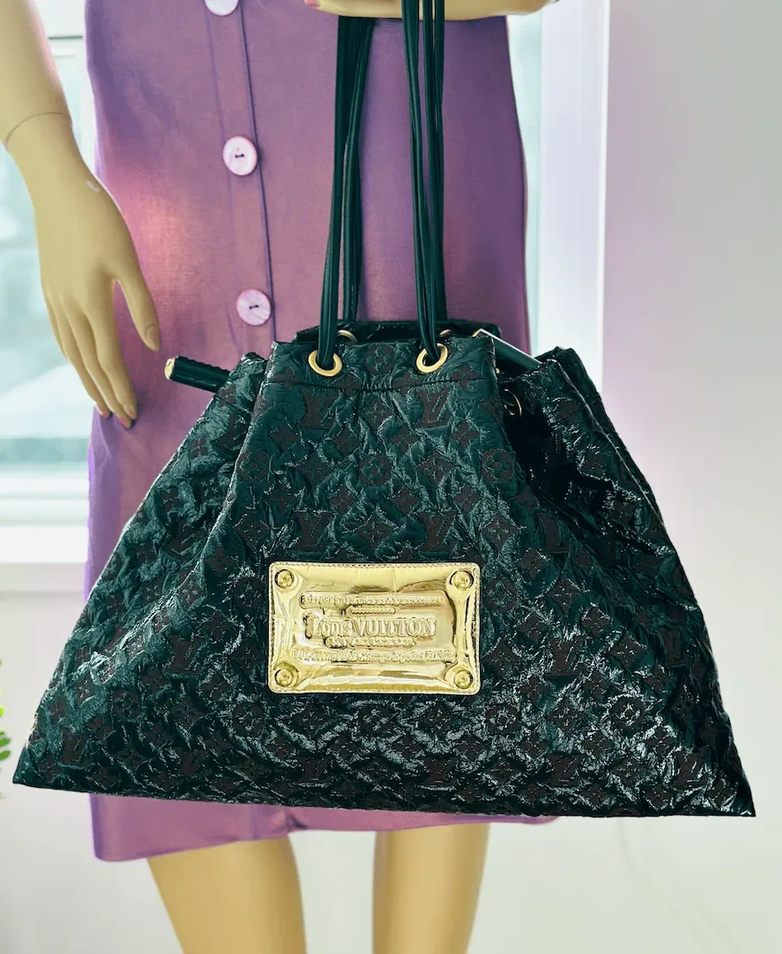 Black Monogram Cocoa Vinyl Patent Squishy Leather Bag — image 4