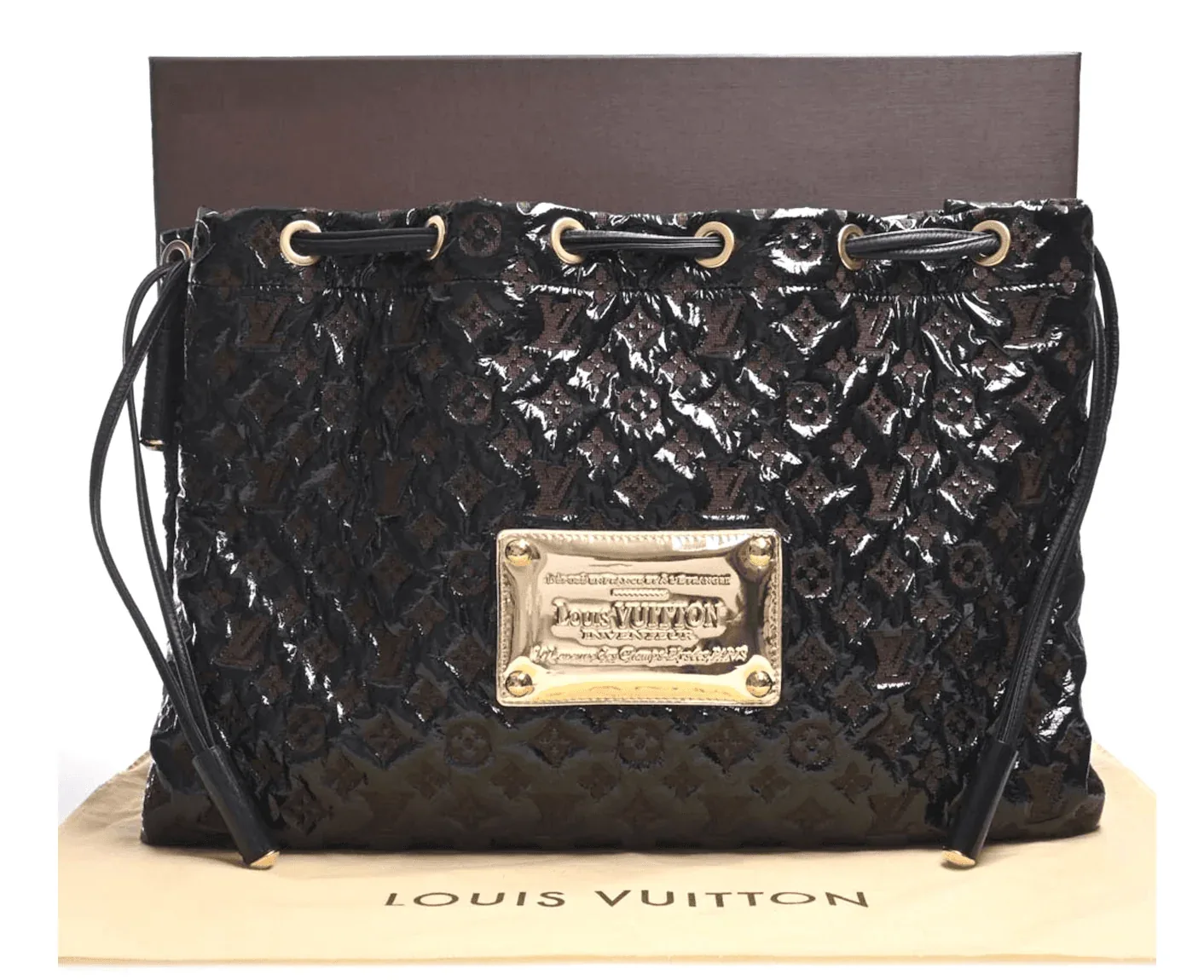 Black Monogram Cocoa Vinyl Patent Squishy Leather Bag — image 10