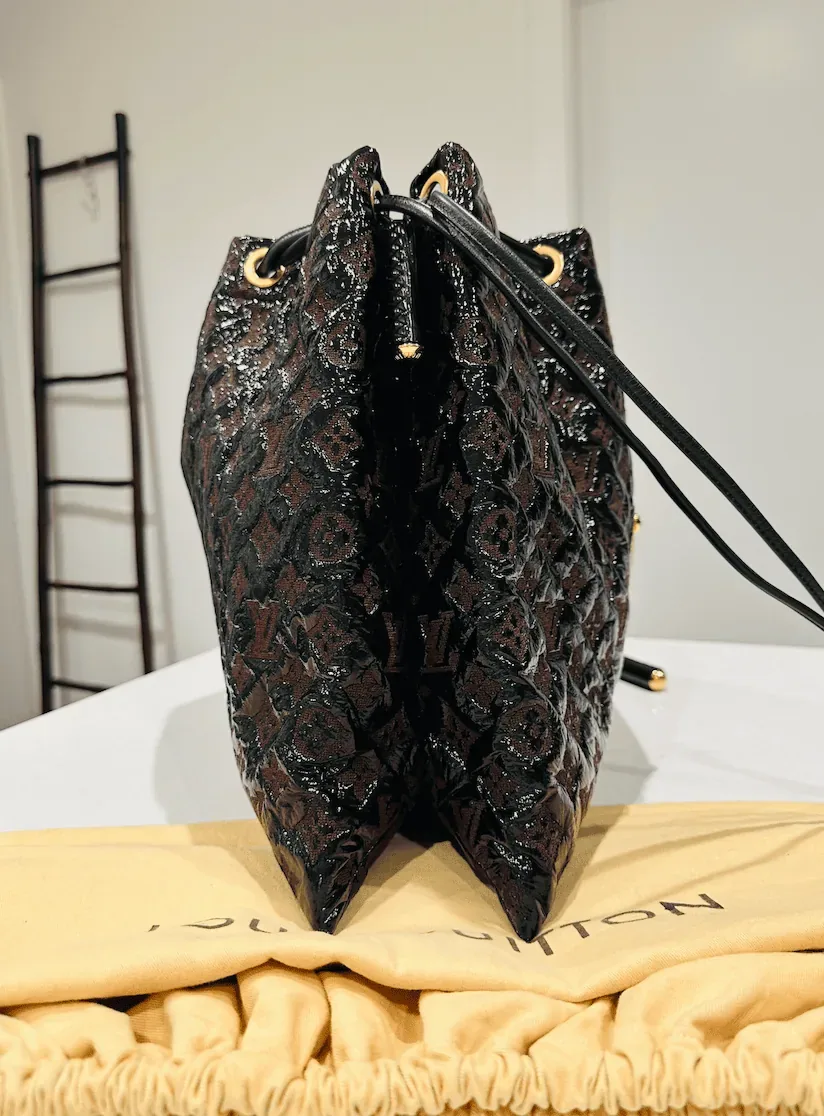 Black Monogram Cocoa Vinyl Patent Squishy Leather Bag — image 15