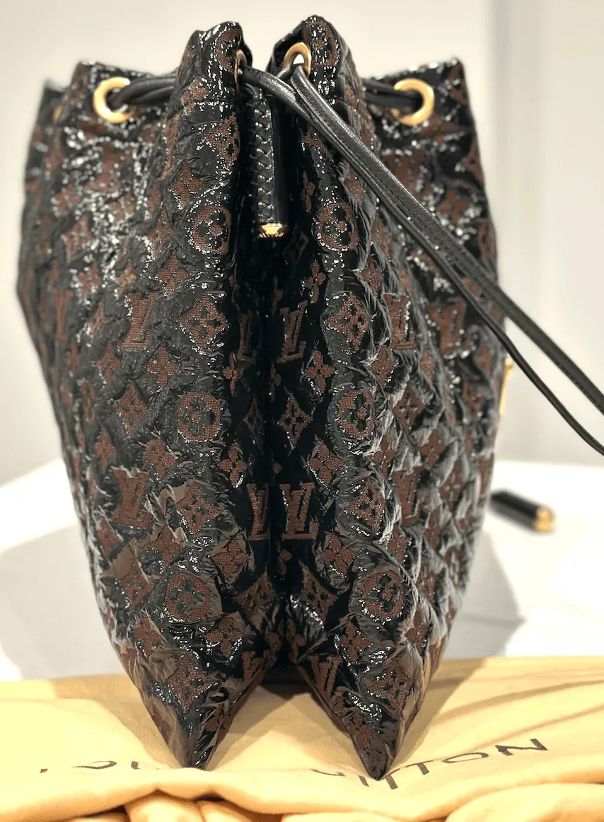 Black Monogram Cocoa Vinyl Patent Squishy Leather Bag — image 16