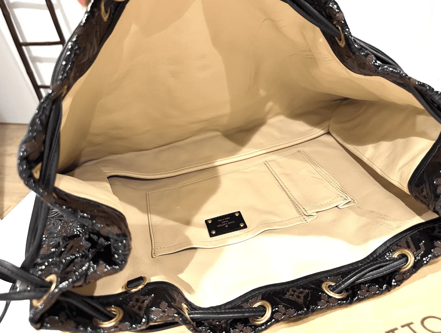 Black Monogram Cocoa Vinyl Patent Squishy Leather Bag — image 20