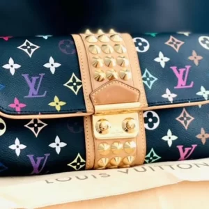 Louis Vuitton Black Multicolor Courtney Studs Pochette Clutch