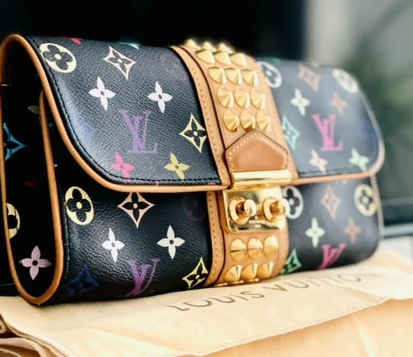 Louis Vuitton Black Multicolor Courtney Studs Pochette Clutch — image 2