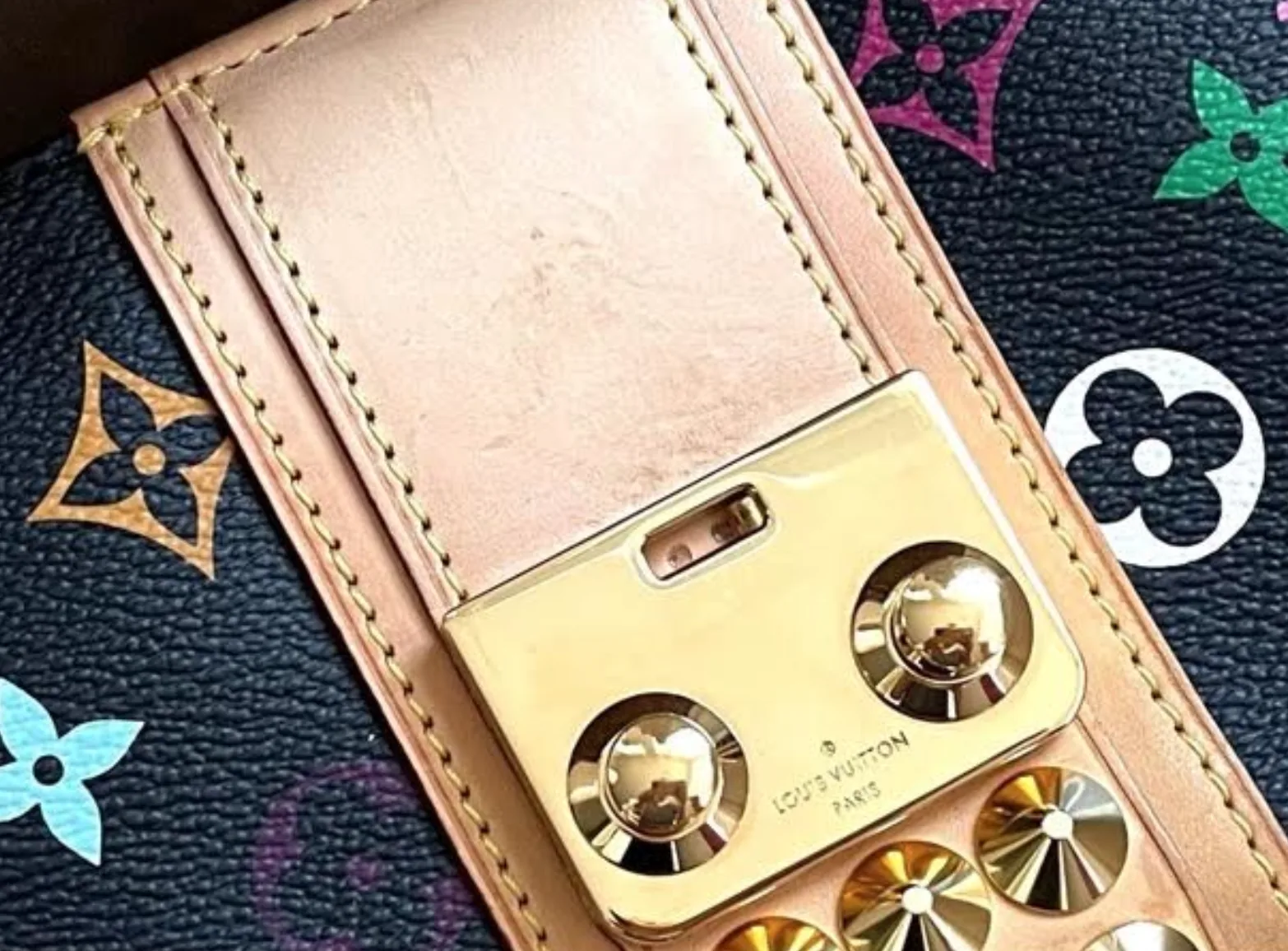 Louis Vuitton Black Multicolor Courtney Studs Pochette Clutch — image 8