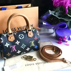Black Multicolor Mini Speedy Nano Handbag