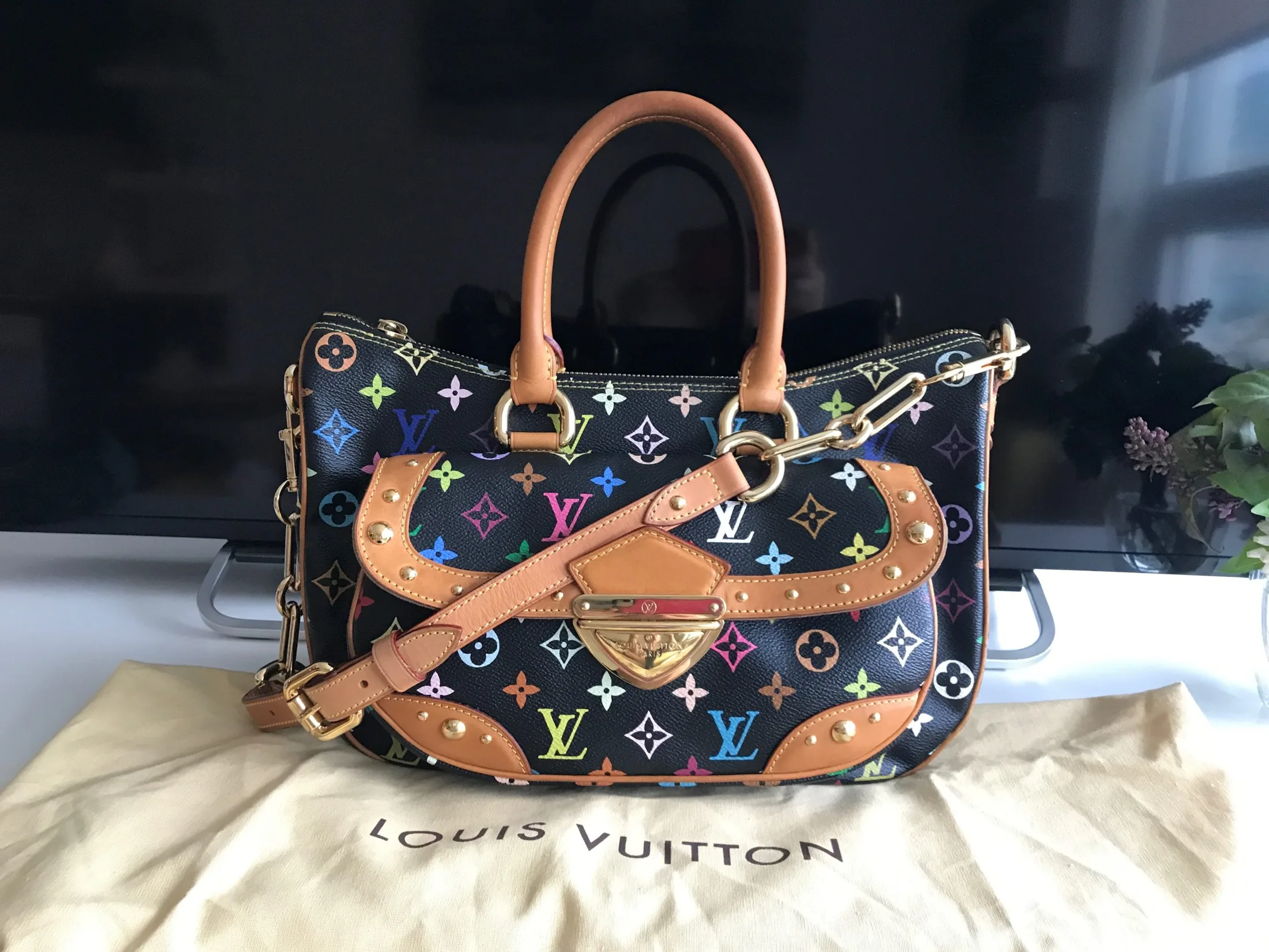 Louis Vuitton Black Multicolor Rita Handbag — image 1