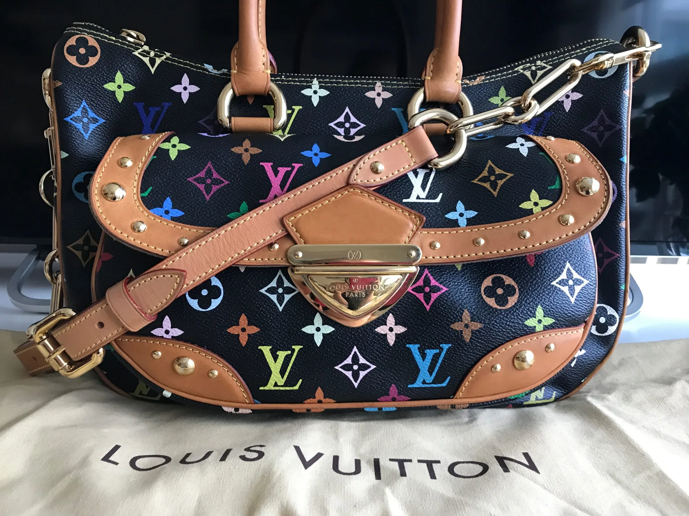 Louis Vuitton Black Multicolor Rita Handbag — image 3