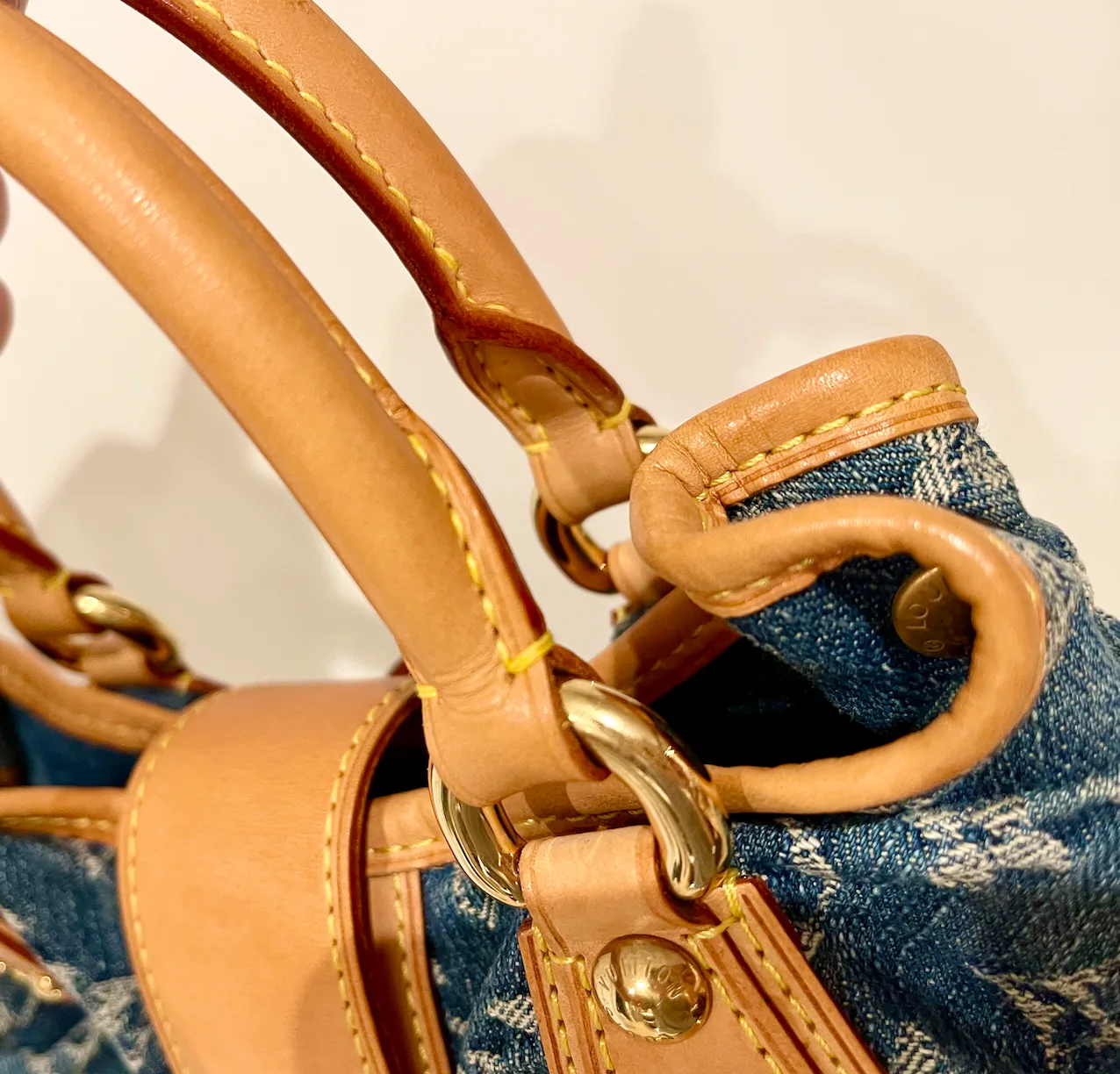 Blue Denim Mini Pleaty Monogram Satchel — image 12
