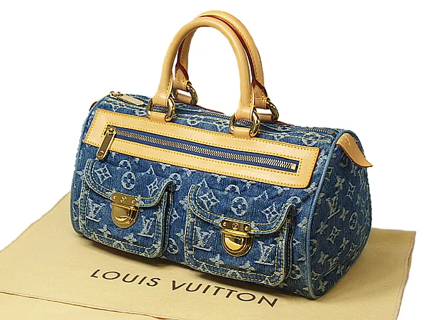 Blue Monogram Denim Neo Speedy Handbag