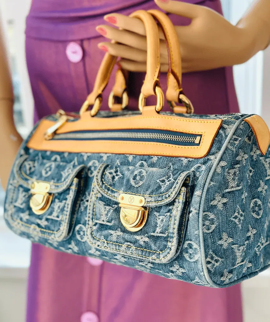 Blue Monogram Denim Neo Speedy Handbag — image 3
