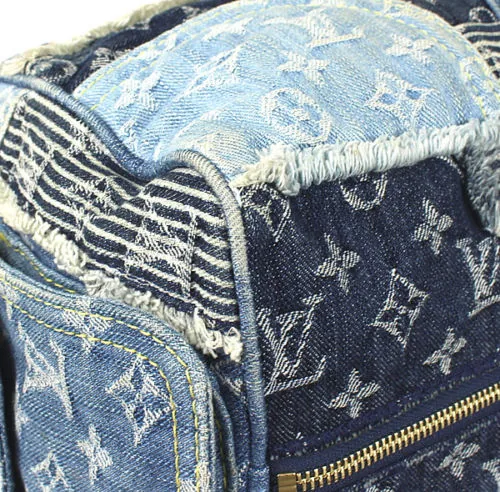 Blue Denim Patchwork Speedy 30 Handbag — image 4
