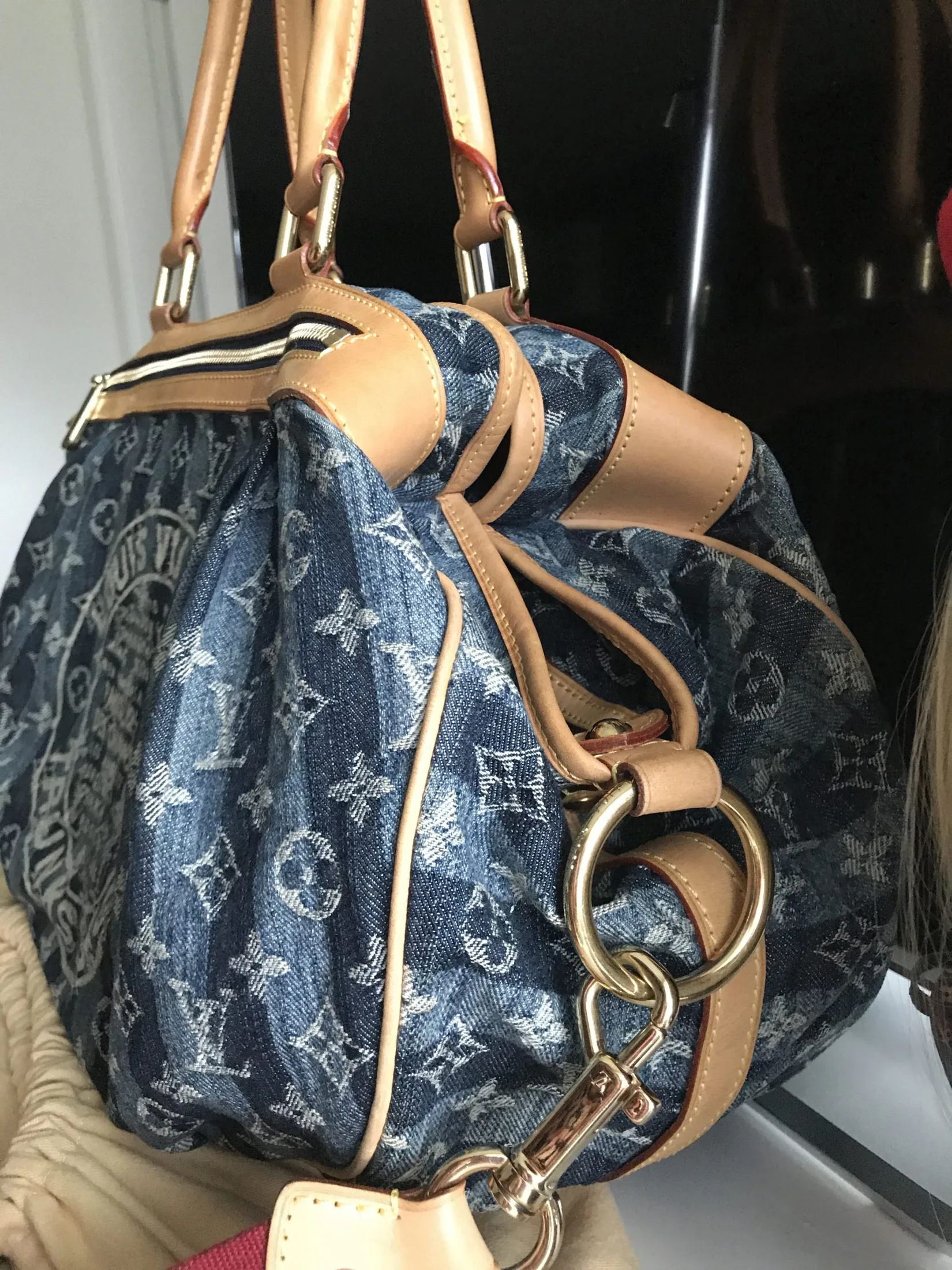 Blue Denim Porte Epaule Cruise Raye Cabas GM — image 6