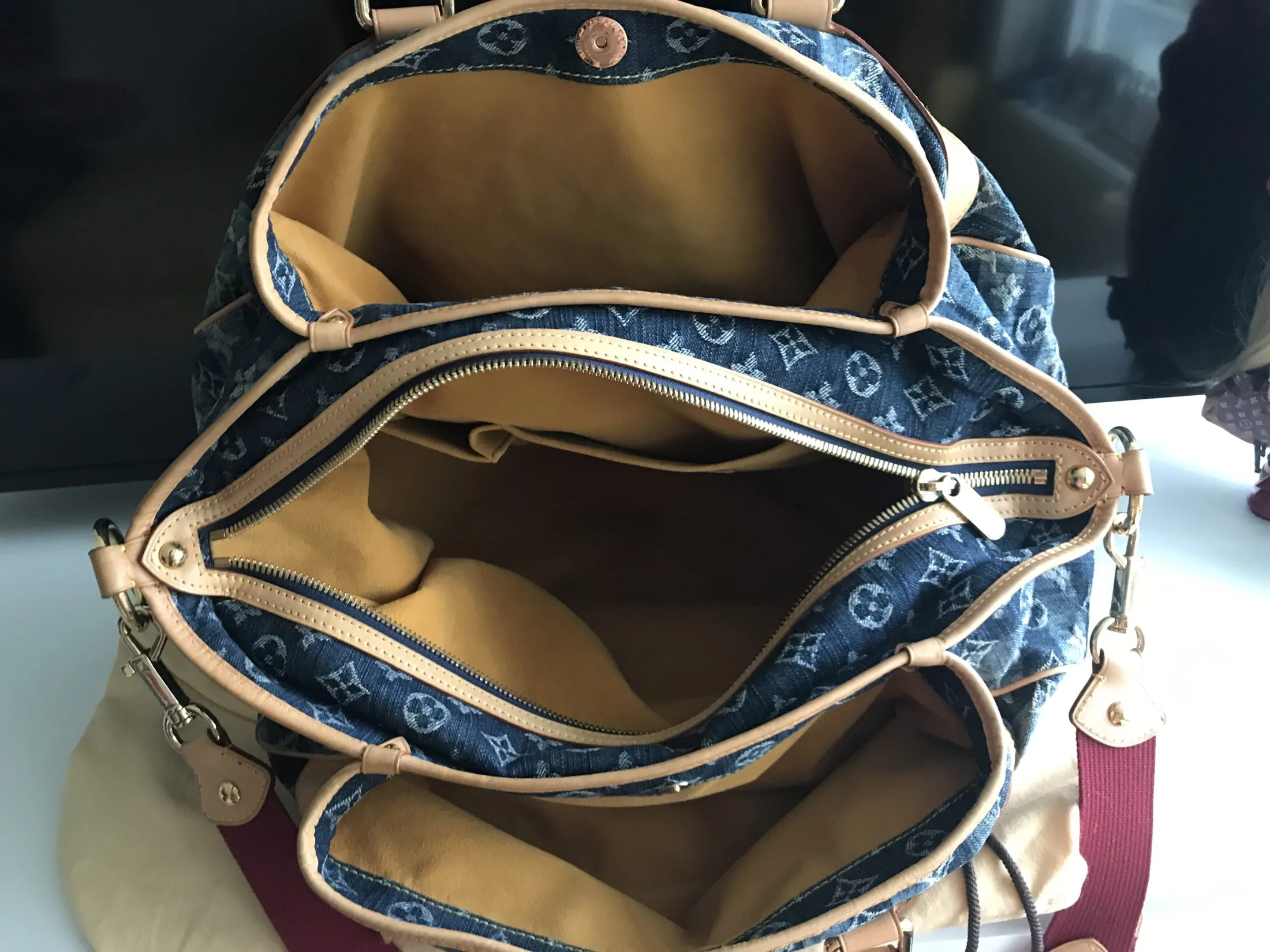 Blue Denim Porte Epaule Cruise Raye Cabas GM — image 10