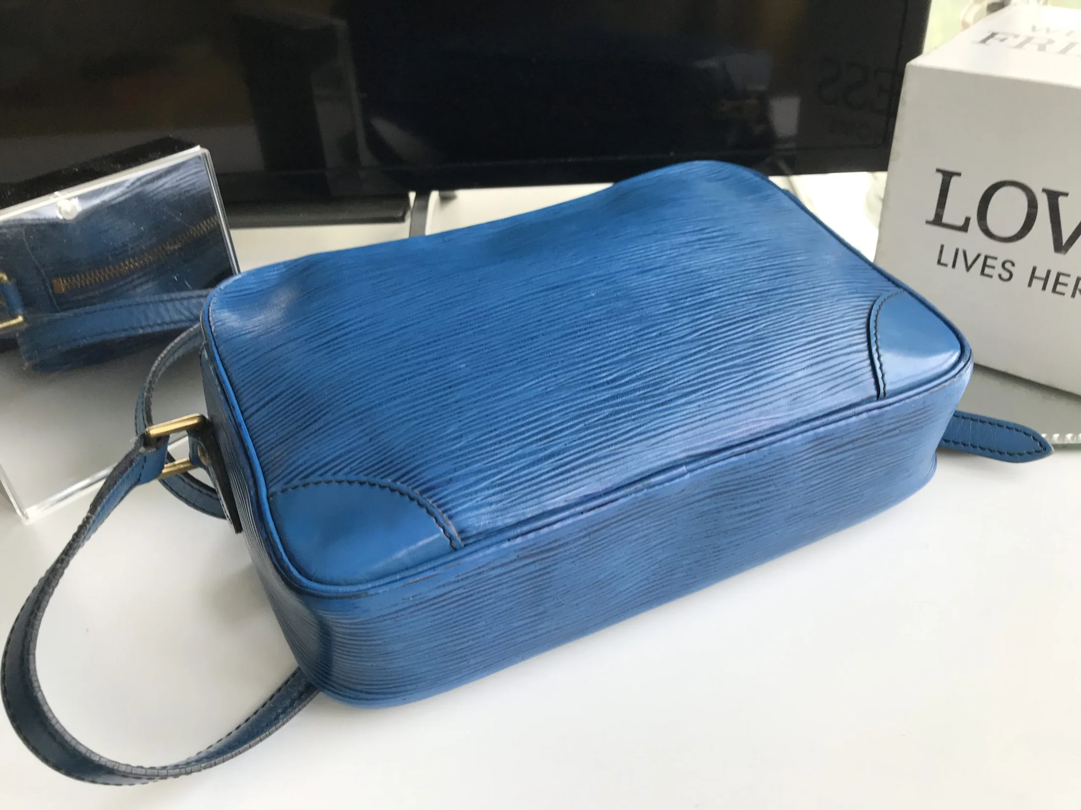 Blue Epi Leather Trocadero Handbag — image 9