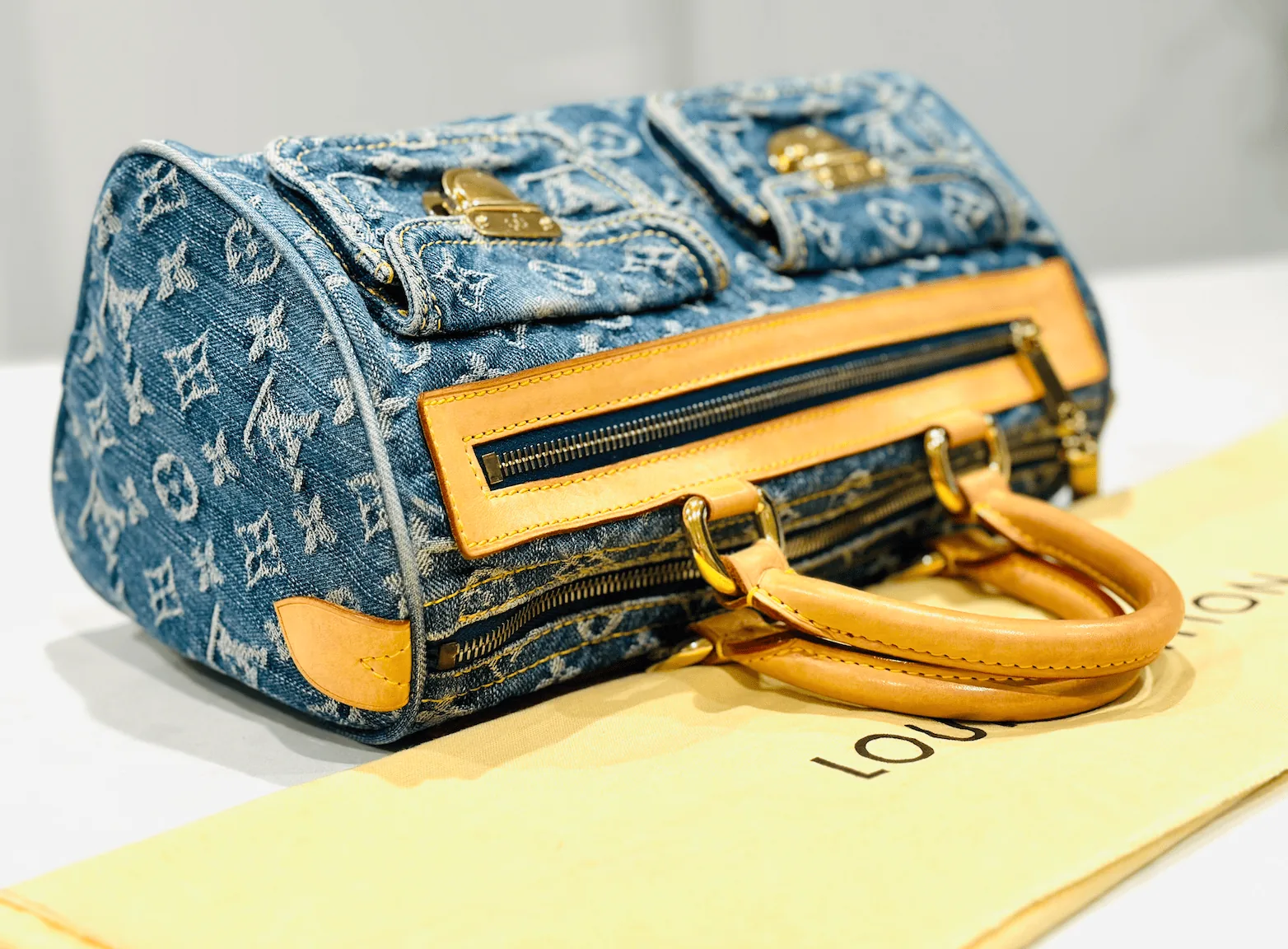 Louis Vuitton Blue Monogram Denim Neo Speedy Handbag — image 2