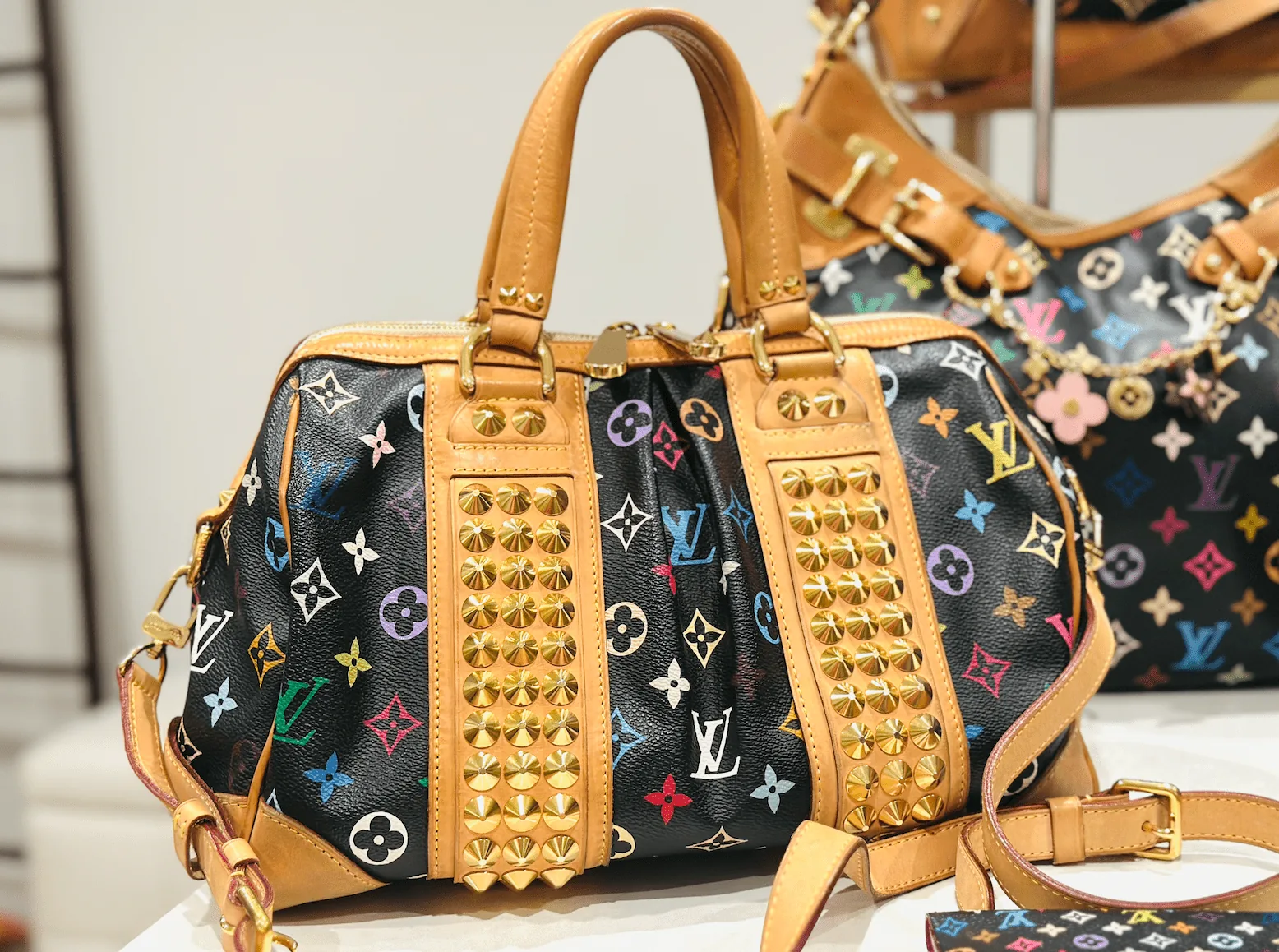 Courtney MM Black Multicolor Handbag