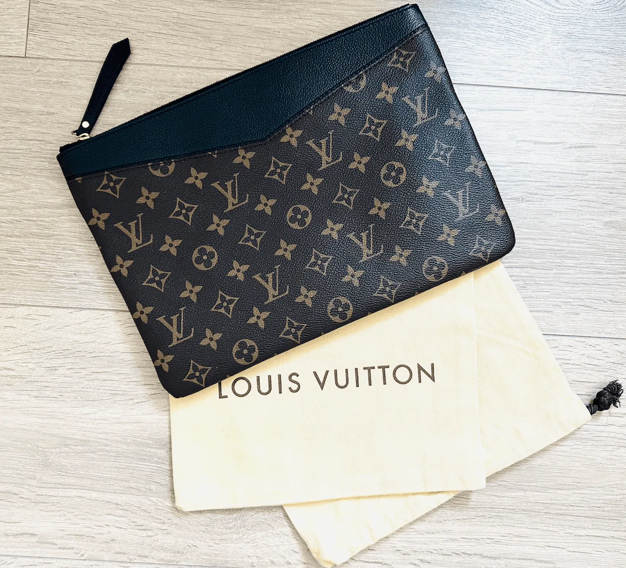 Daily Monogram Black Portfolio Leather Clutch — image 2