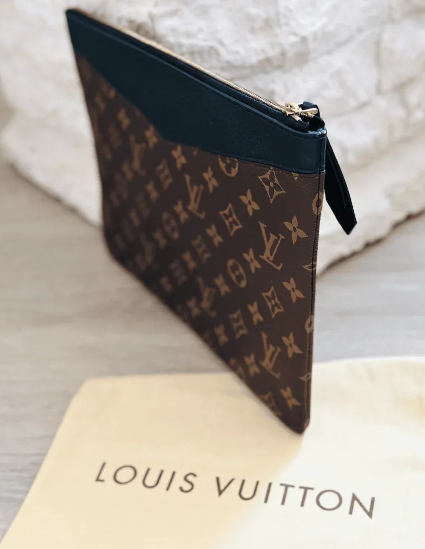 Daily Monogram Black Portfolio Leather Clutch — image 5