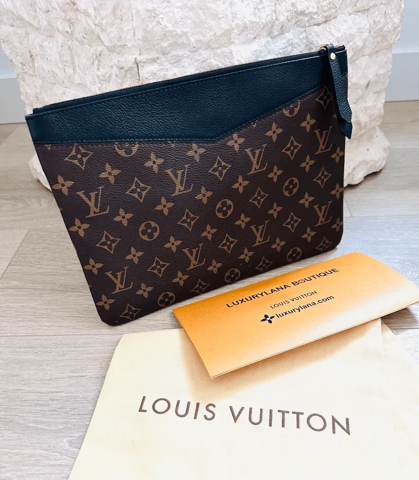 Daily Monogram Black Portfolio Leather Clutch — image 6