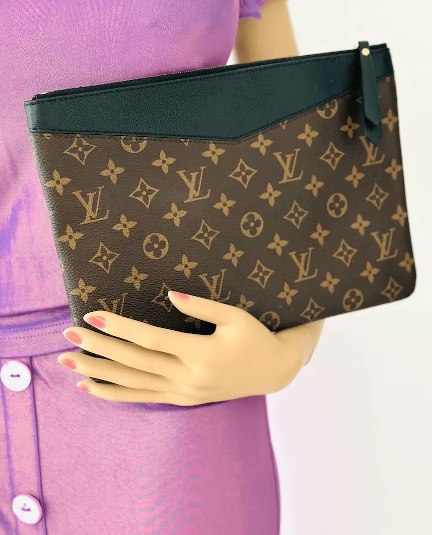 Daily Monogram Black Portfolio Leather Clutch — image 7