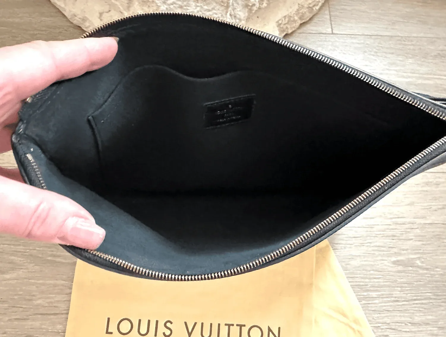 Daily Monogram Black Portfolio Leather Clutch — image 10