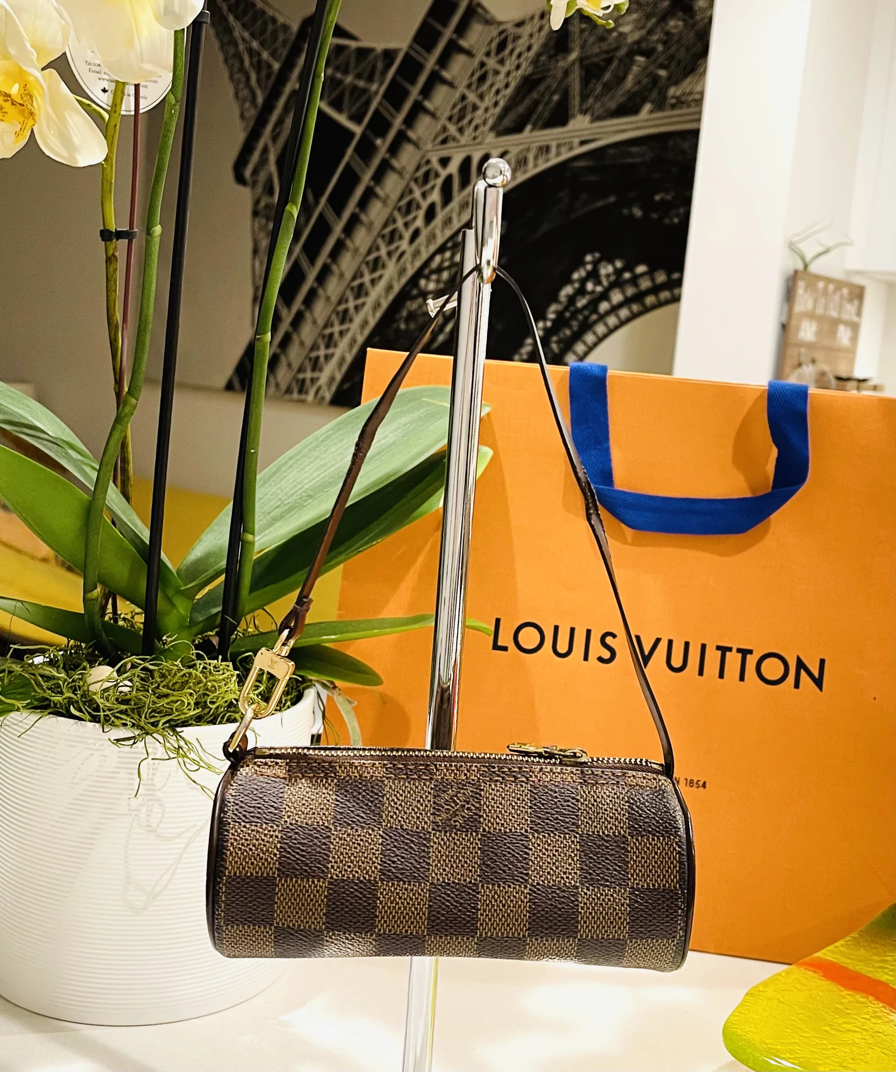 Damier Ebene Mini Papillon Pouch — image 4