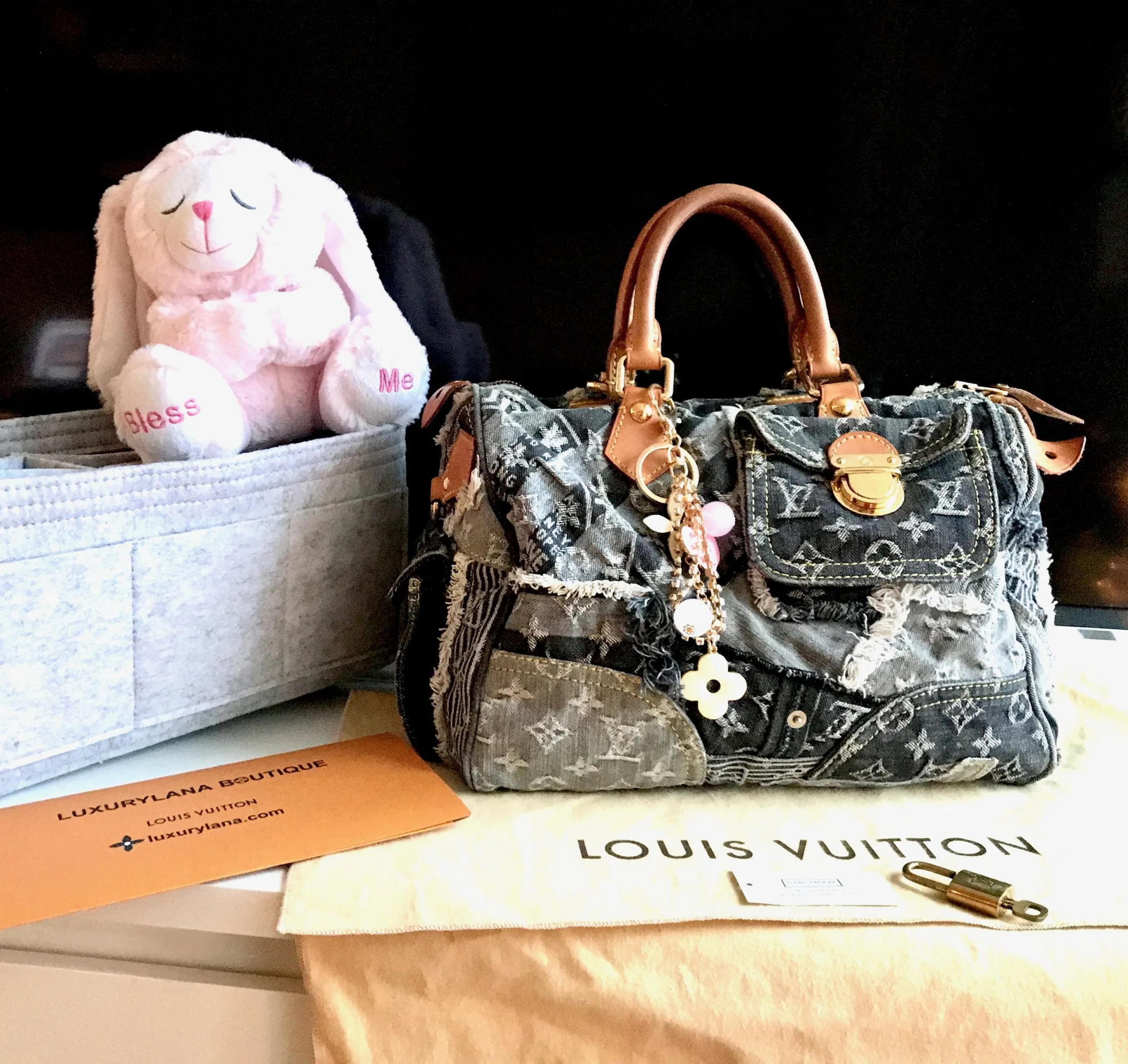 Louis Vuitton Denim Patchwork Speedy 30 Boston Handbag — image 2
