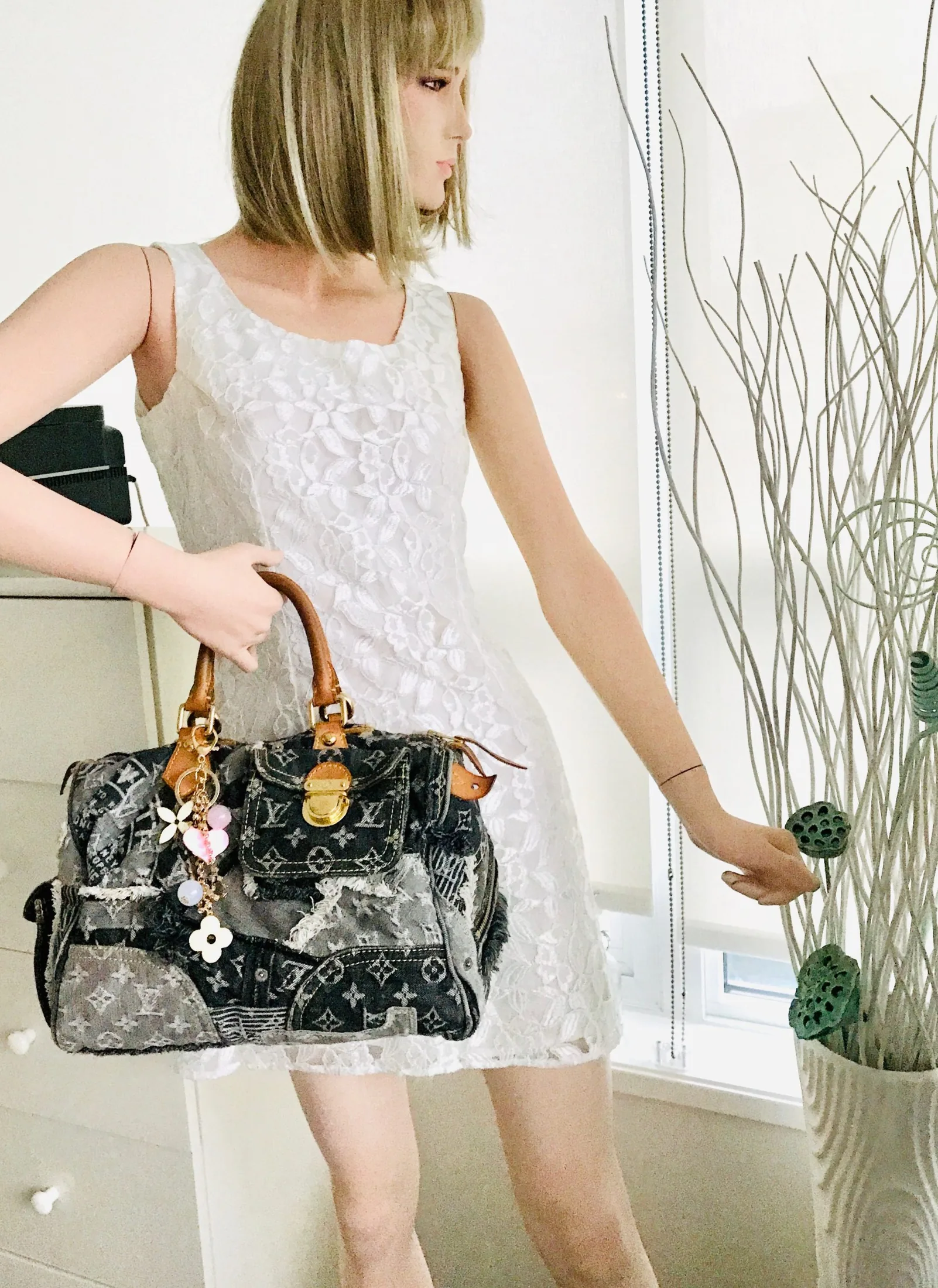 Louis Vuitton Denim Patchwork Speedy 30 Boston Handbag — image 5