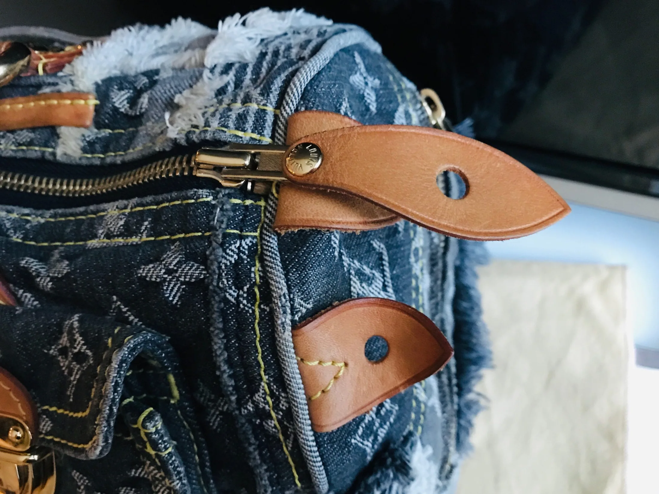Louis Vuitton Denim Patchwork Speedy 30 Boston Handbag — image 7