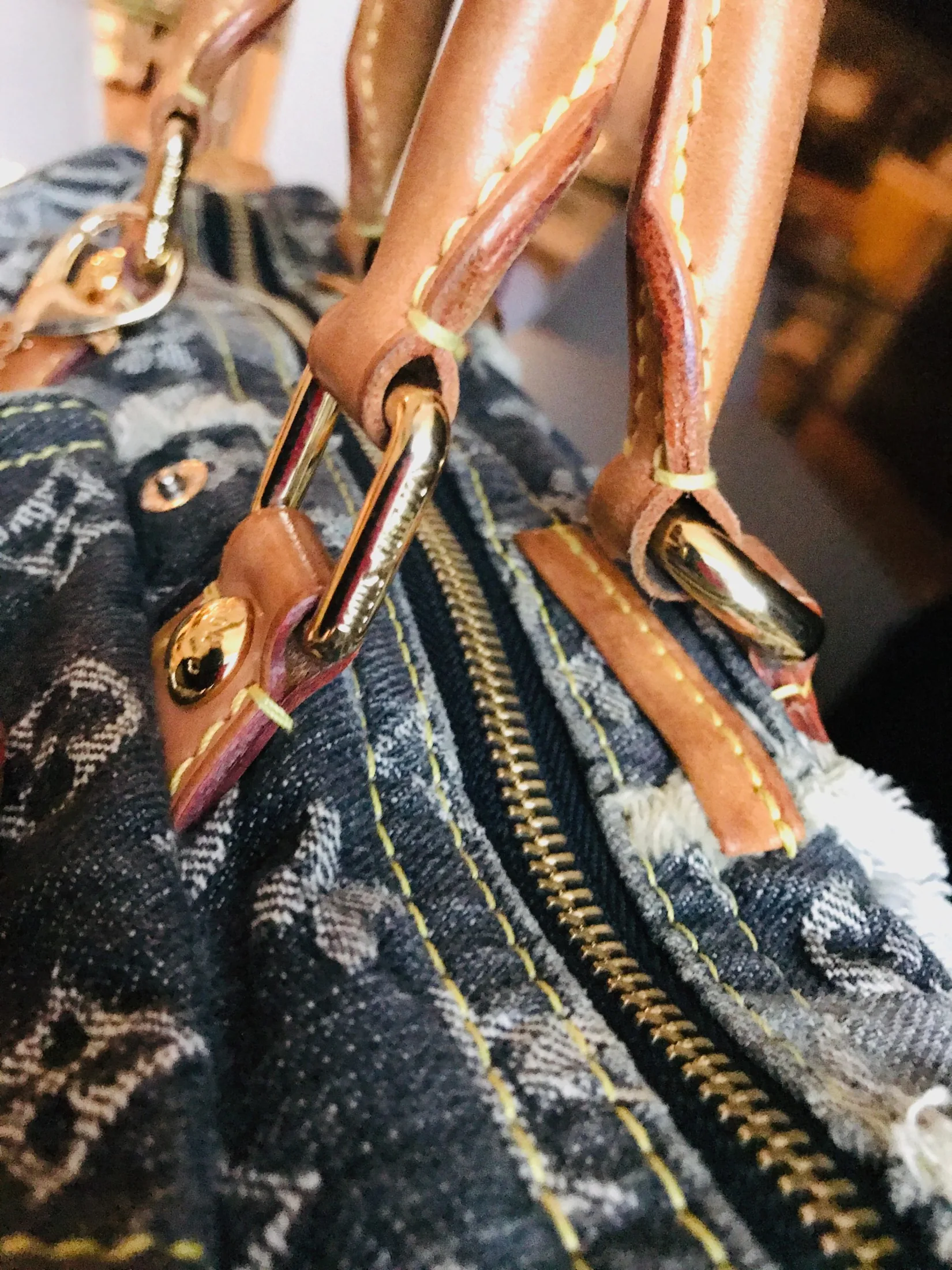 Louis Vuitton Denim Patchwork Speedy 30 Boston Handbag — image 9