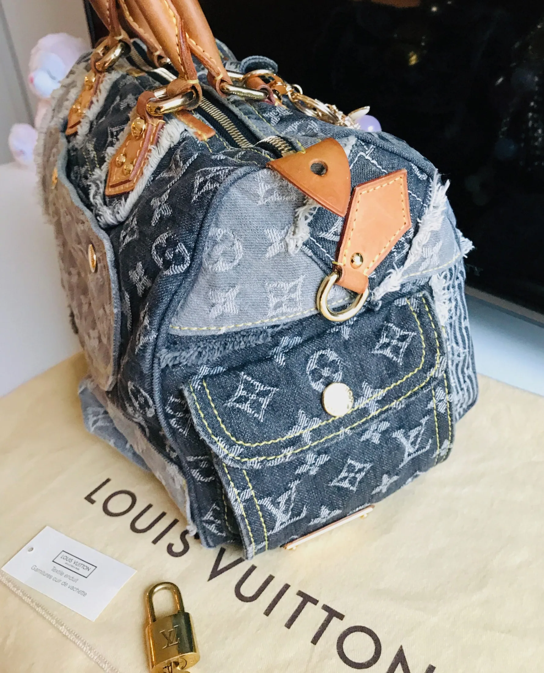 Louis Vuitton Denim Patchwork Speedy 30 Boston Handbag — image 10