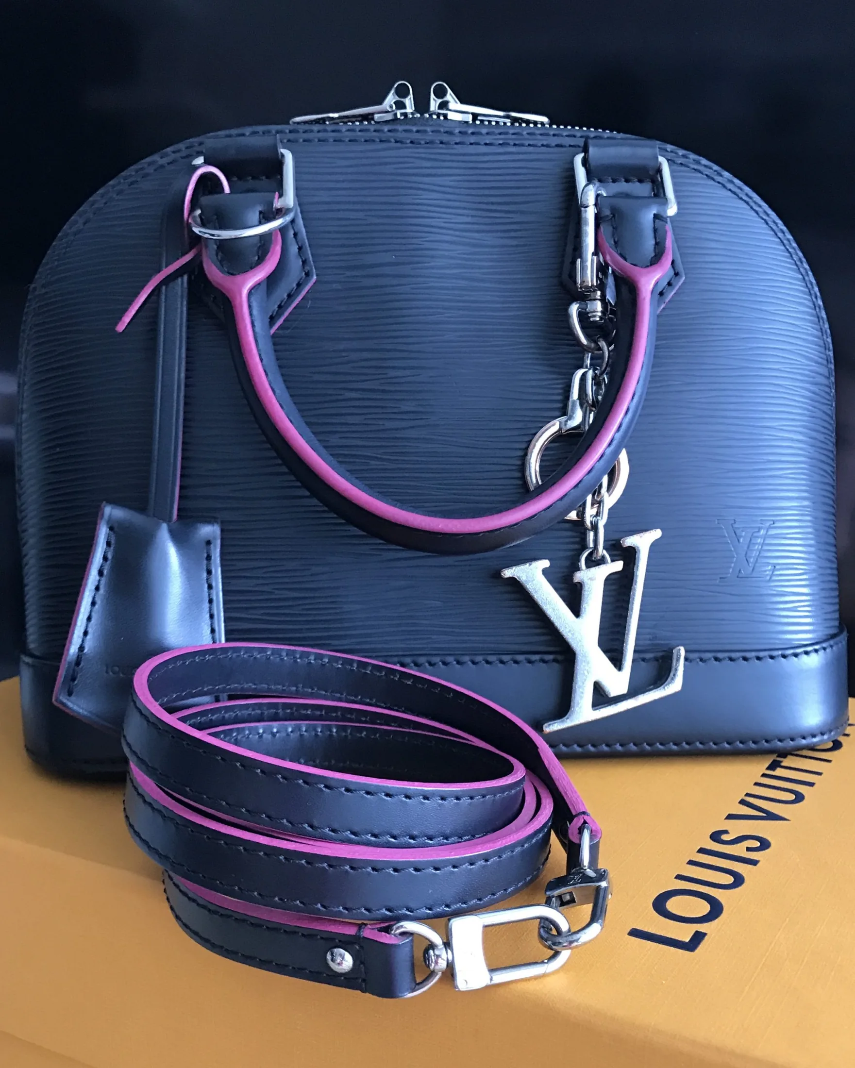 Louis Vuitton Epi Leather-Black/Hot Pink Alma BB Handbag — image 2