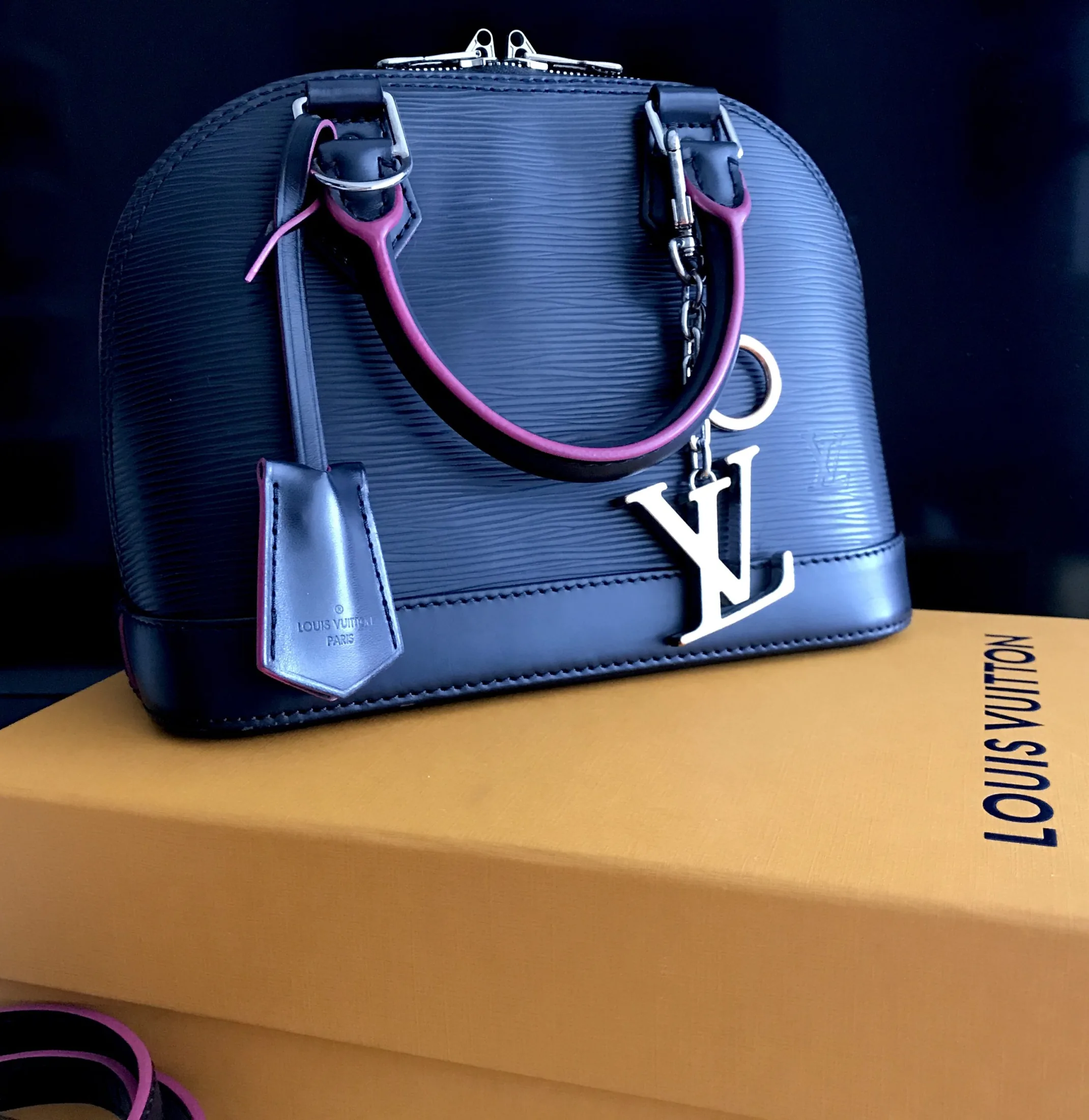 Louis Vuitton Epi Leather-Black/Hot Pink Alma BB Handbag — image 4